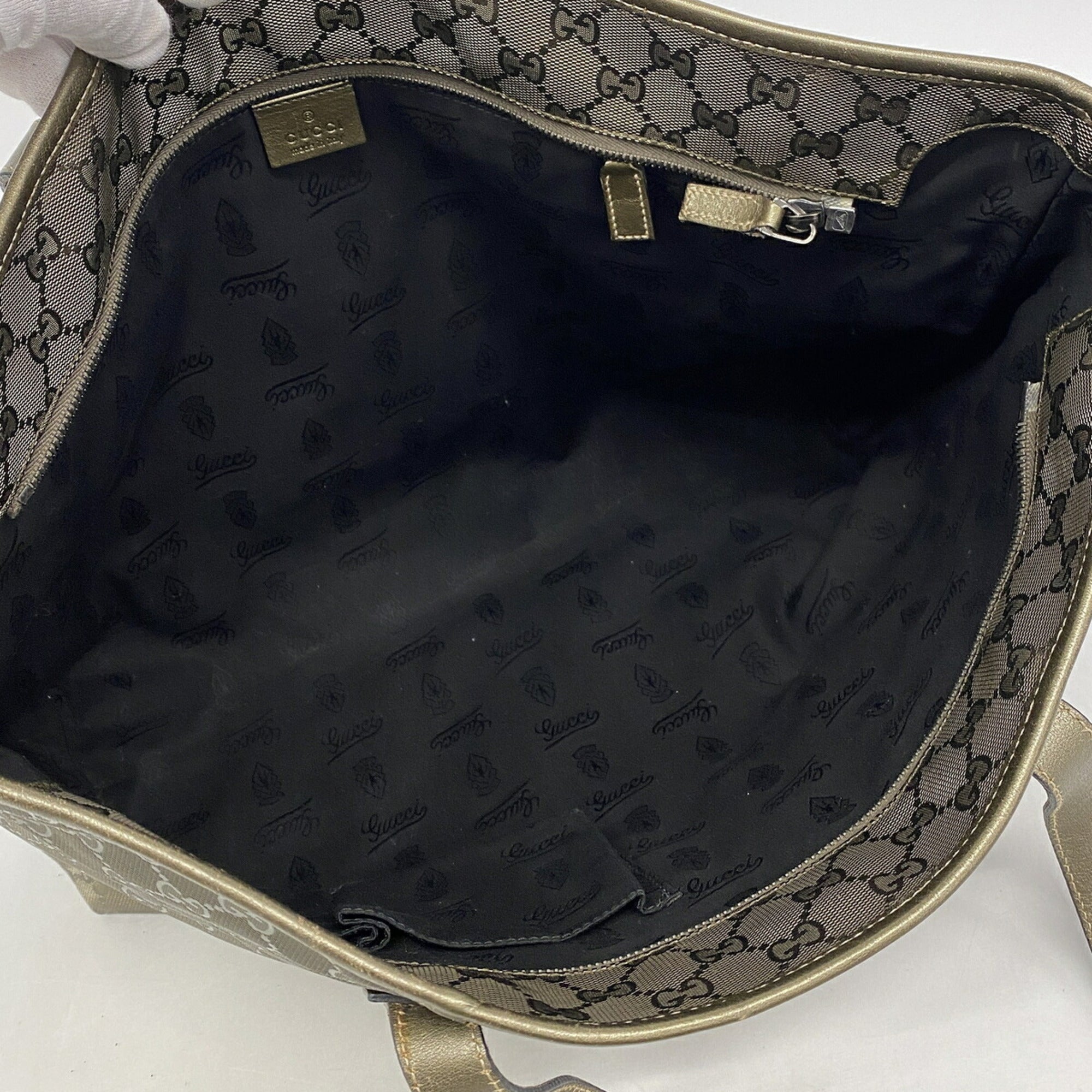 Gucci Khaki Pvc Tote Bag (Pre-Owned)
