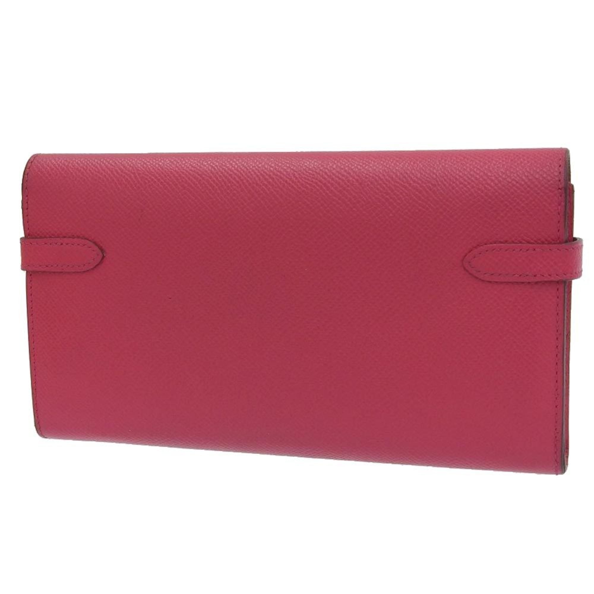 Hermes Pink Rose Red Epsom Leather Coin Purse/Coin Case (Pre-Owned)
