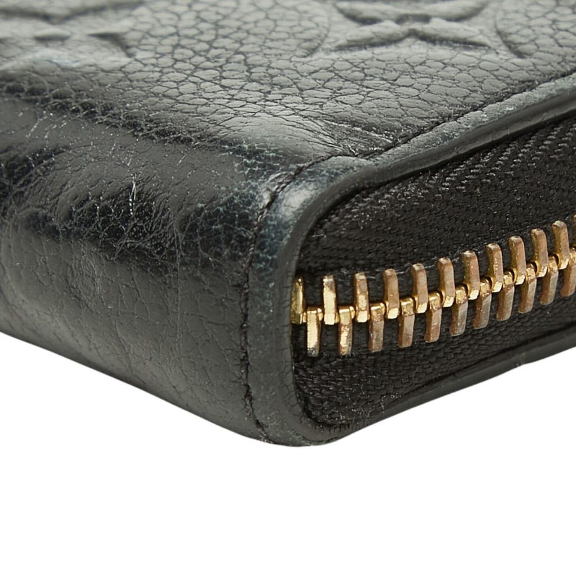 Louis Vuitton Black Leather Long Wallet (Bi-Fold) (Pre-Owned)