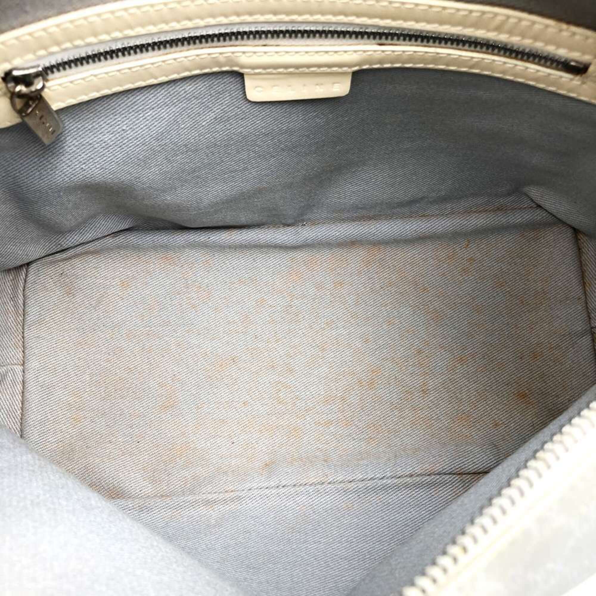 Celine Gray Canvas Handbag Shoulder Bag (Pre-Owned)