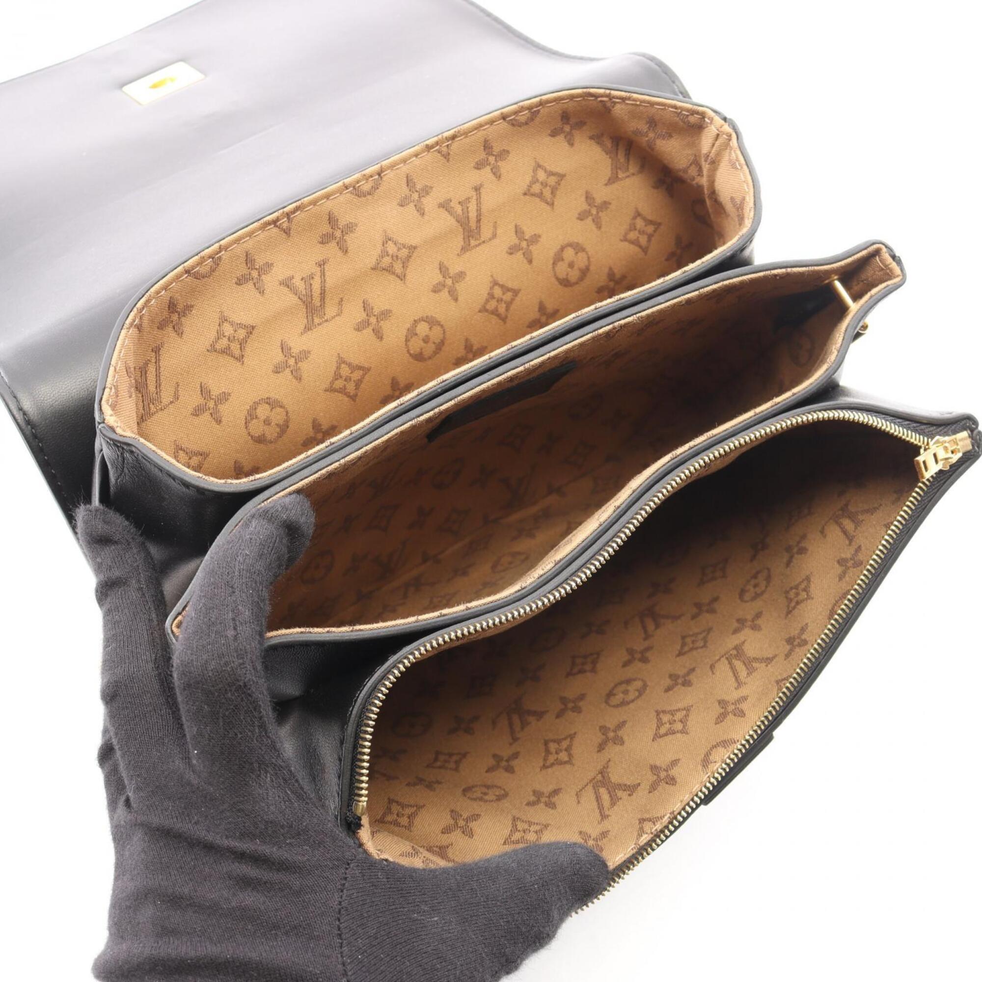 Louis Vuitton Black Leather Handbag (Pre-Owned)