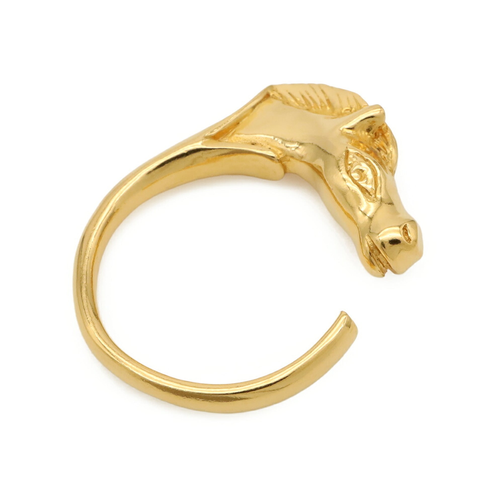 Hermes Gold Gold Plating Band Ring (Pre-Owned)