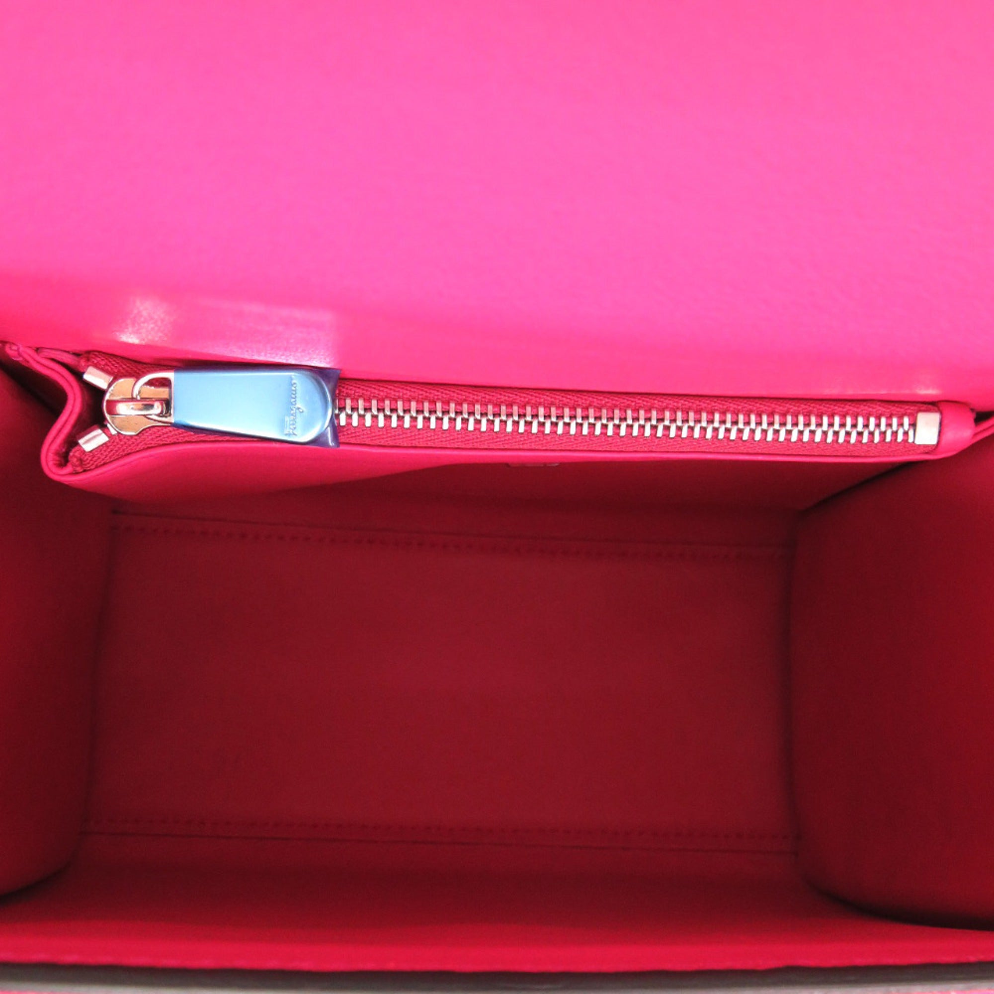 Salvatore Ferragamo Pink Leather Canvas Handbag Shoulder Bag (Pre-Owned)