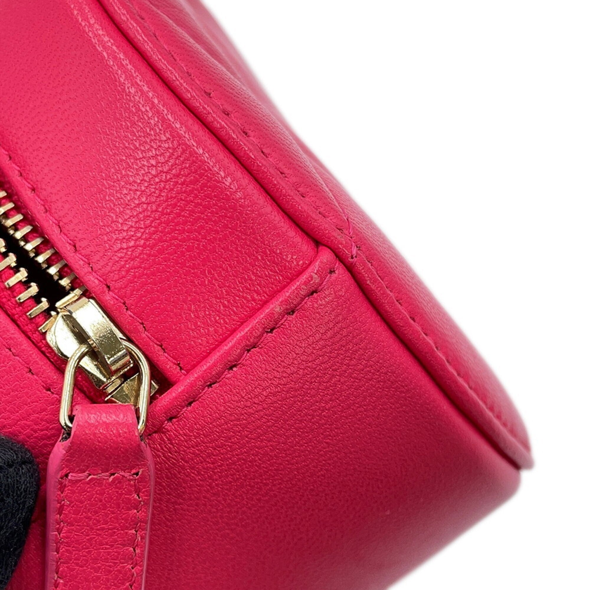 Chanel Pink Leather Handbag Shoulder Bag (Pre-Owned)