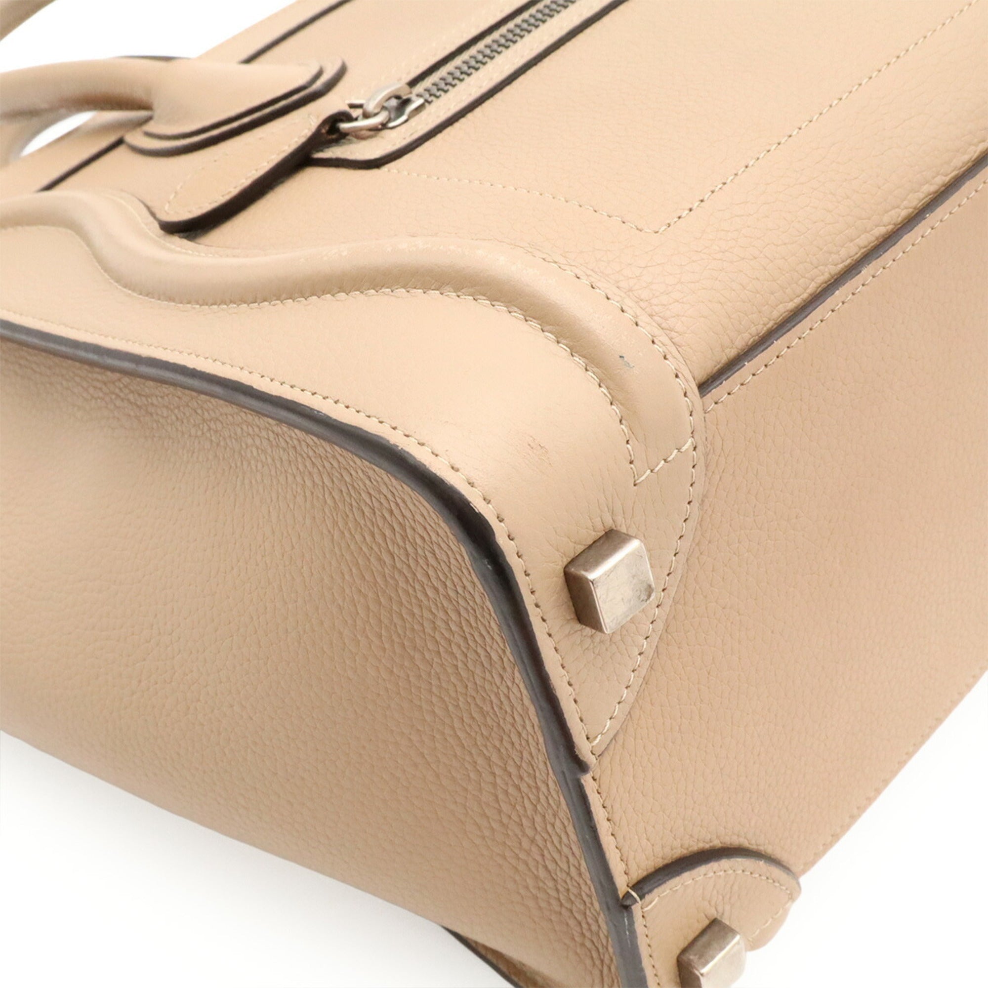 Celine Beige Leather Handbag Tote Bag (Pre-Owned)