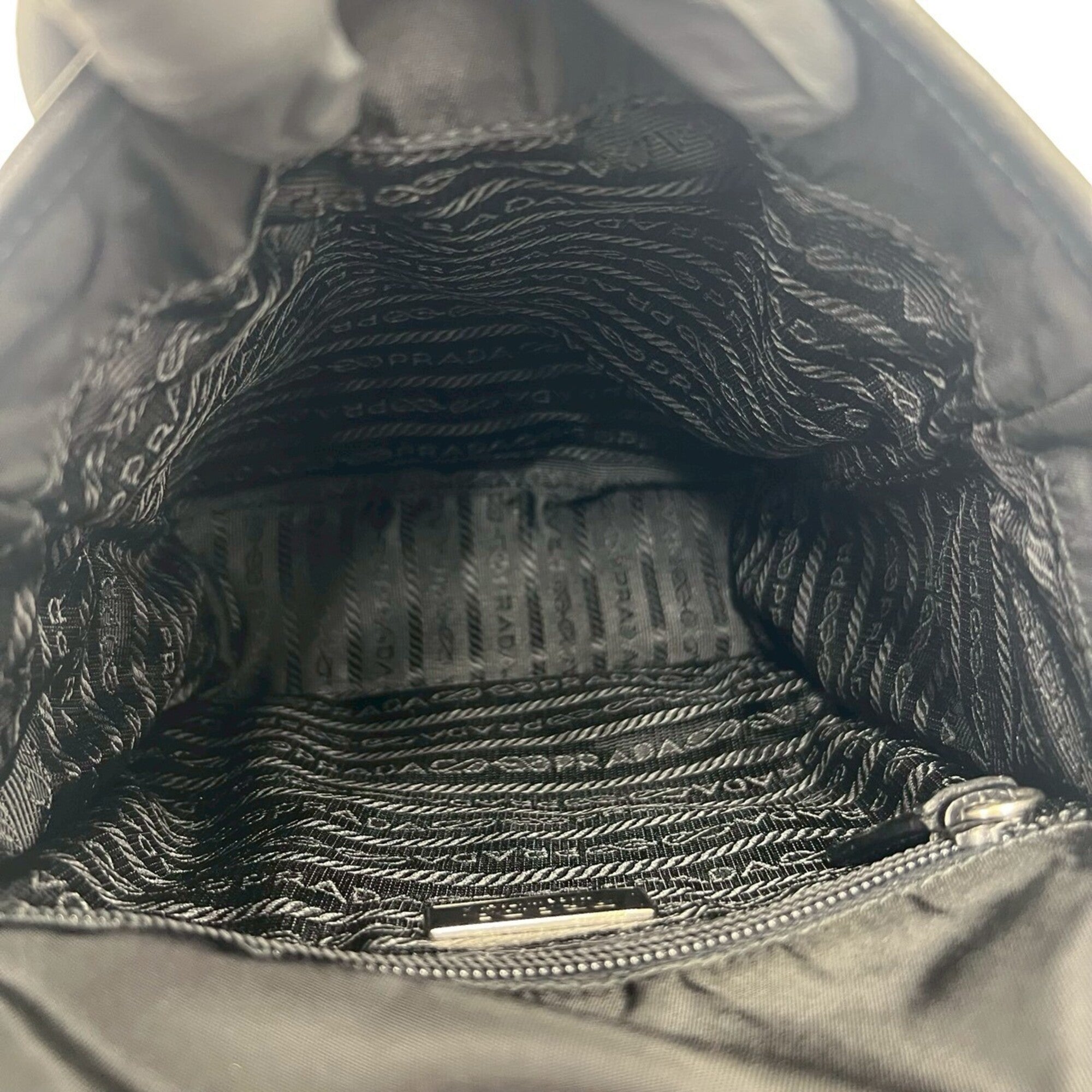 Prada Black Nylon Leather Pochette Shoulder Bag (Pre-Owned)