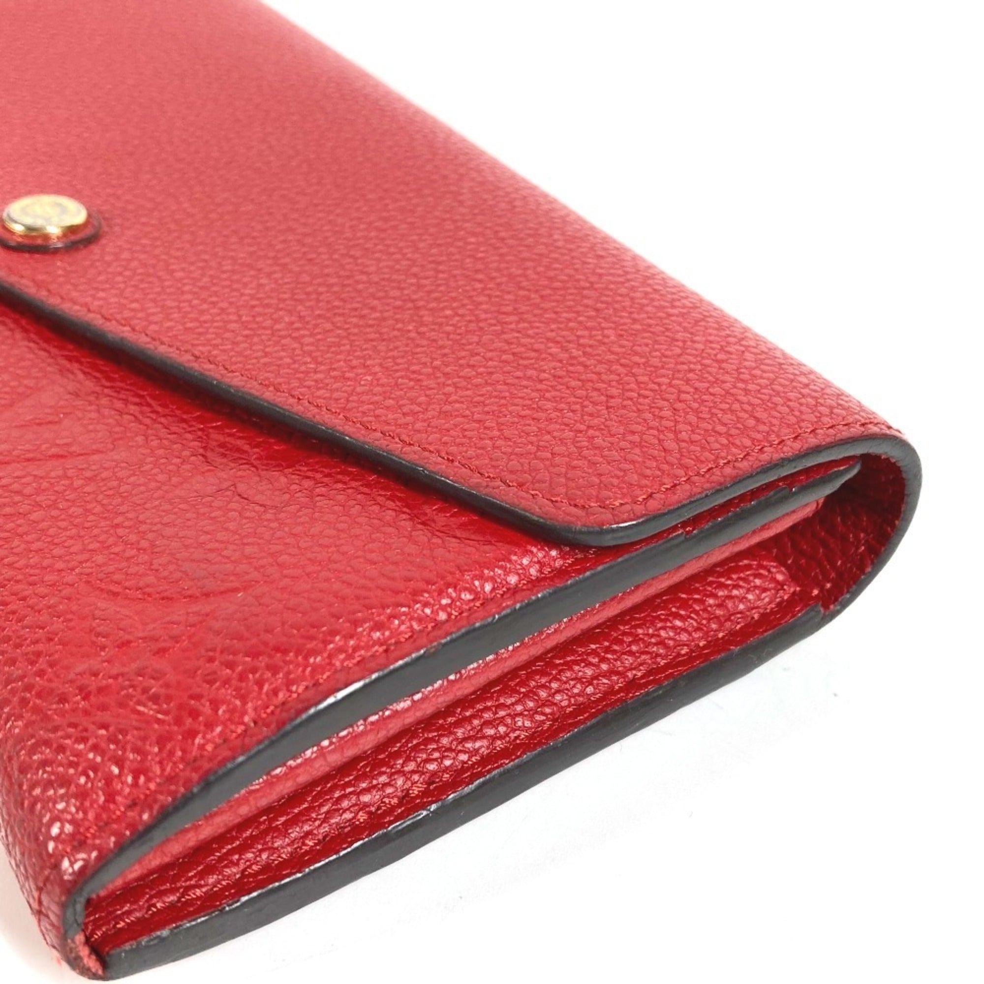Louis Vuitton Red Color Monogram Empreinte Long Wallet (Bi-Fold) (Pre-Owned)
