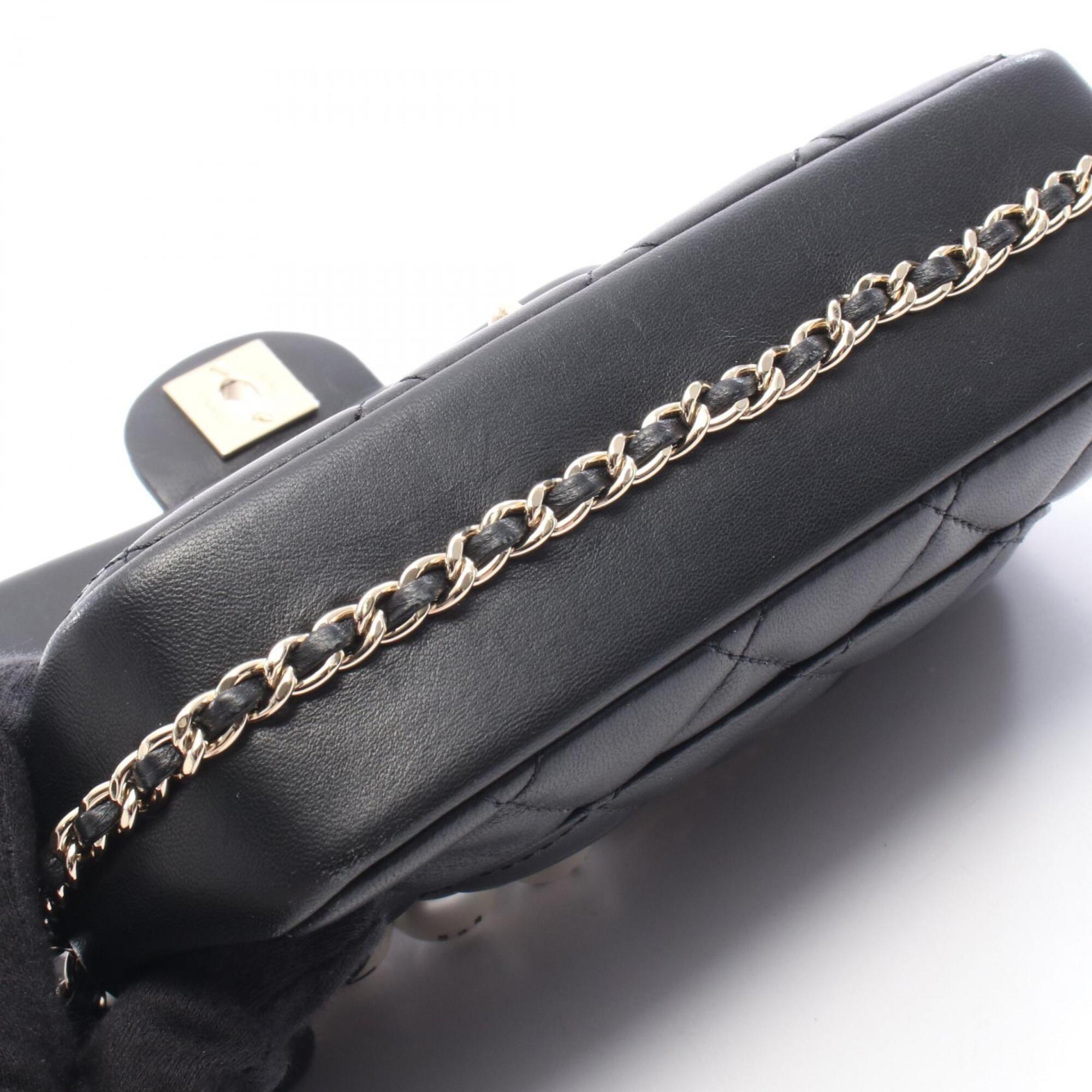 Chanel Black Leather Handbag Shoulder Bag (Pre-Owned)
