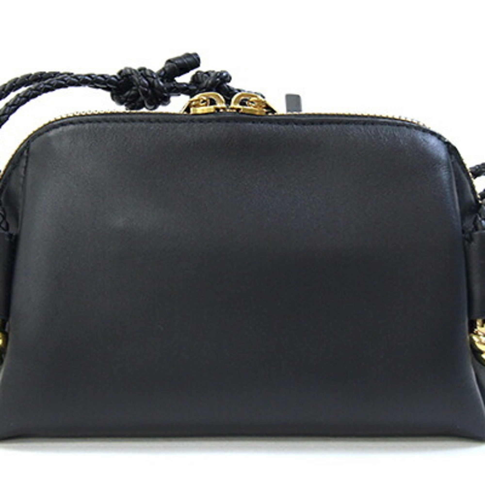 Bottega Veneta Black Leather Pochette Pouch Shoulder Bag (Pre-Owned)