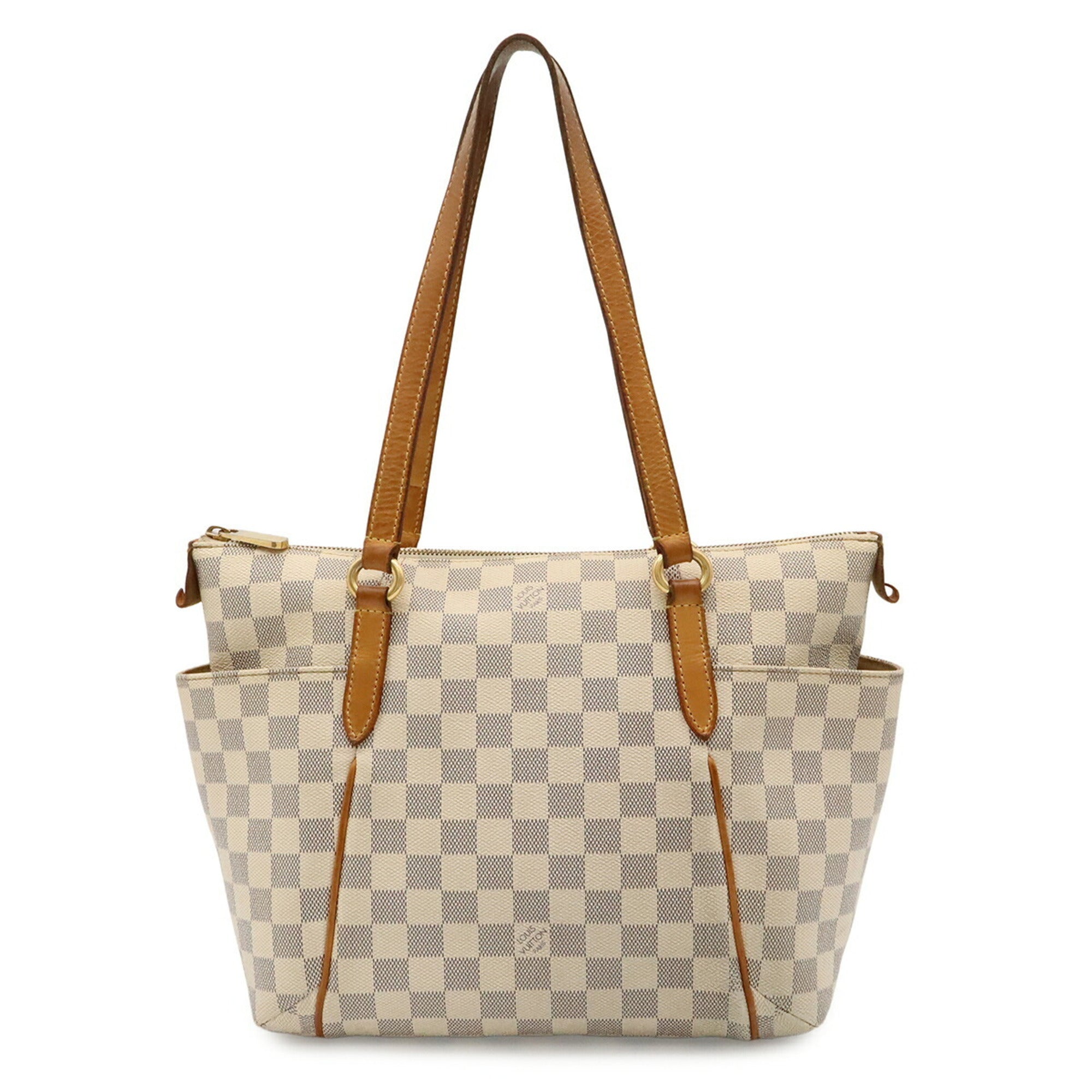 Louis Vuitton Ivory Damier Azur Canvas Shoulder Bag Tote Bag (Pre-Owned)
