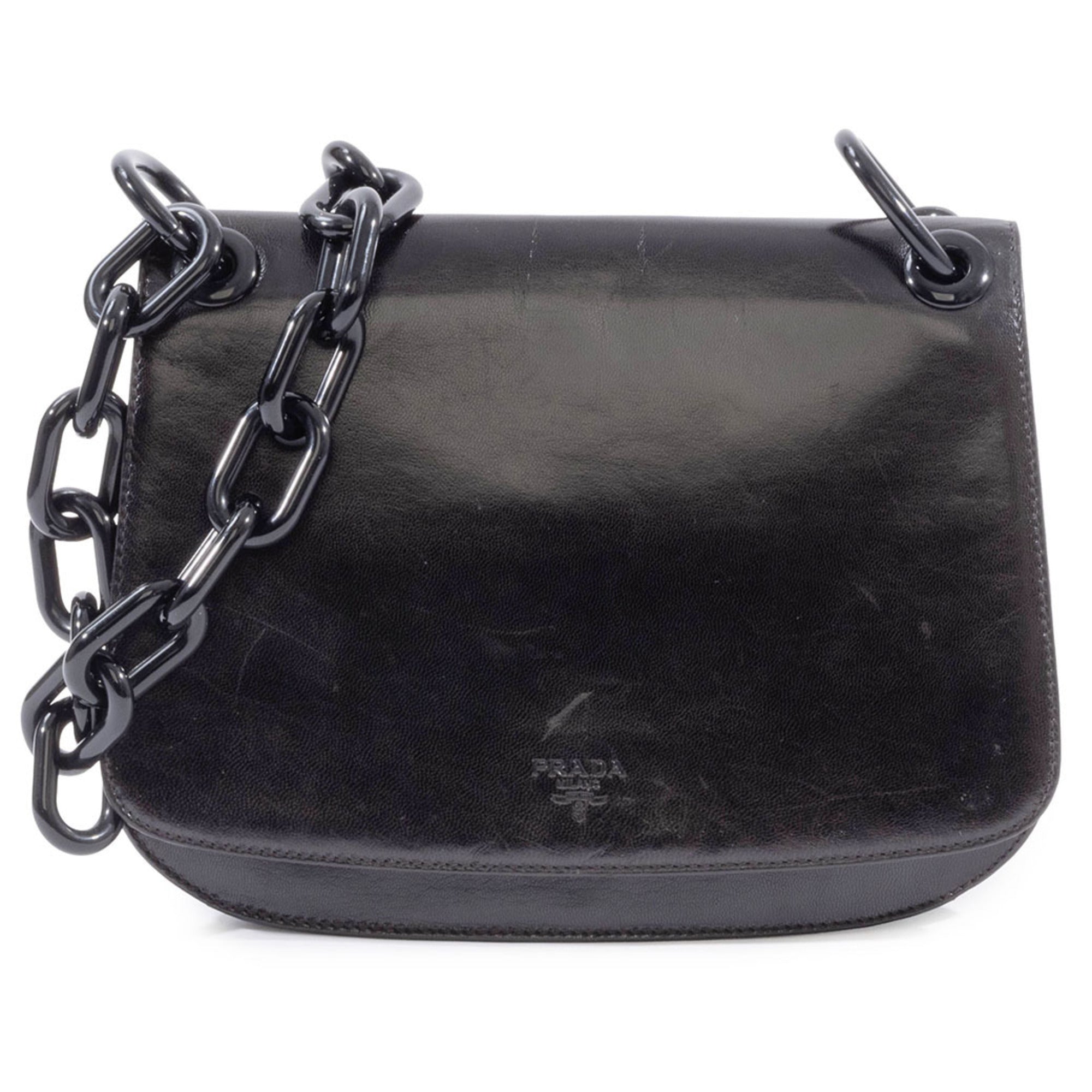 Prada Black Leather Shoulder Bag (Pre-Owned)