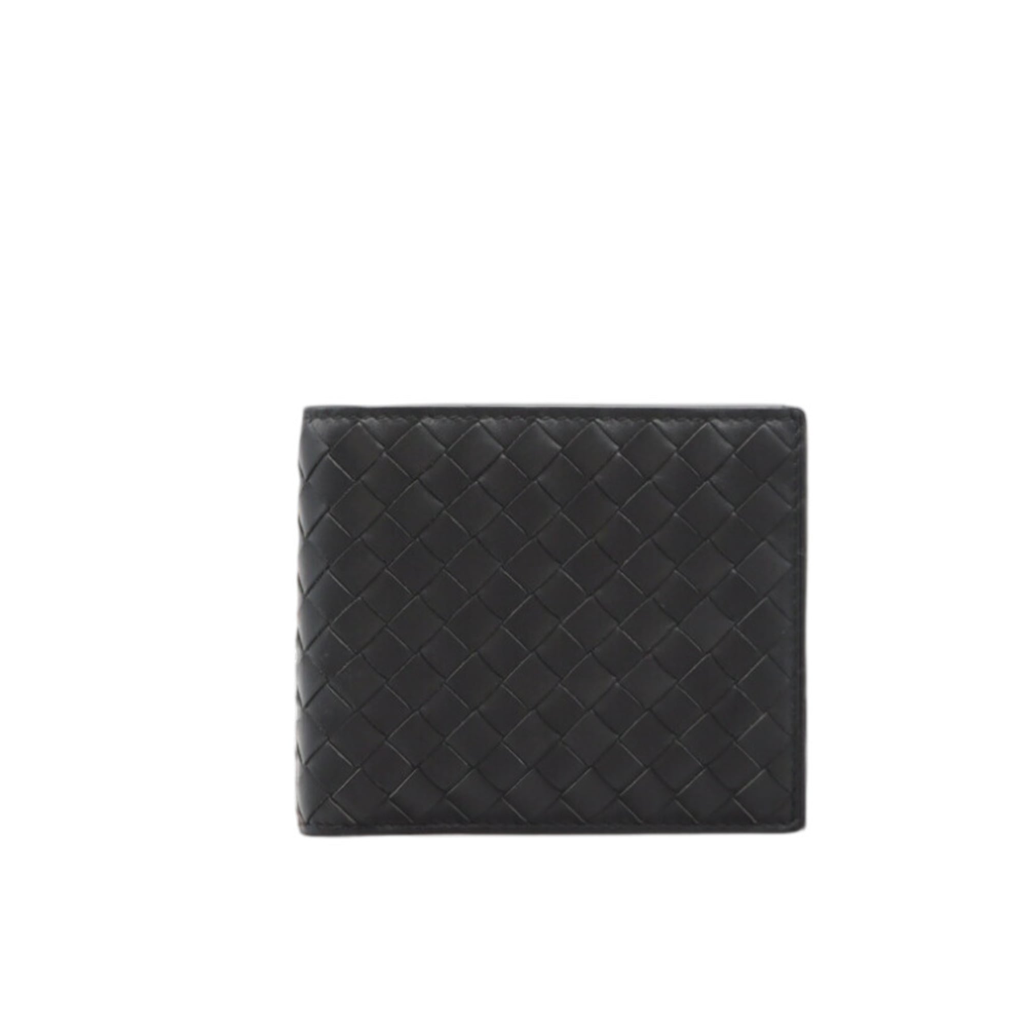 Bottega Veneta Intrecciato Gray Leather Wallet (Bi-Fold) (Pre-Owned)