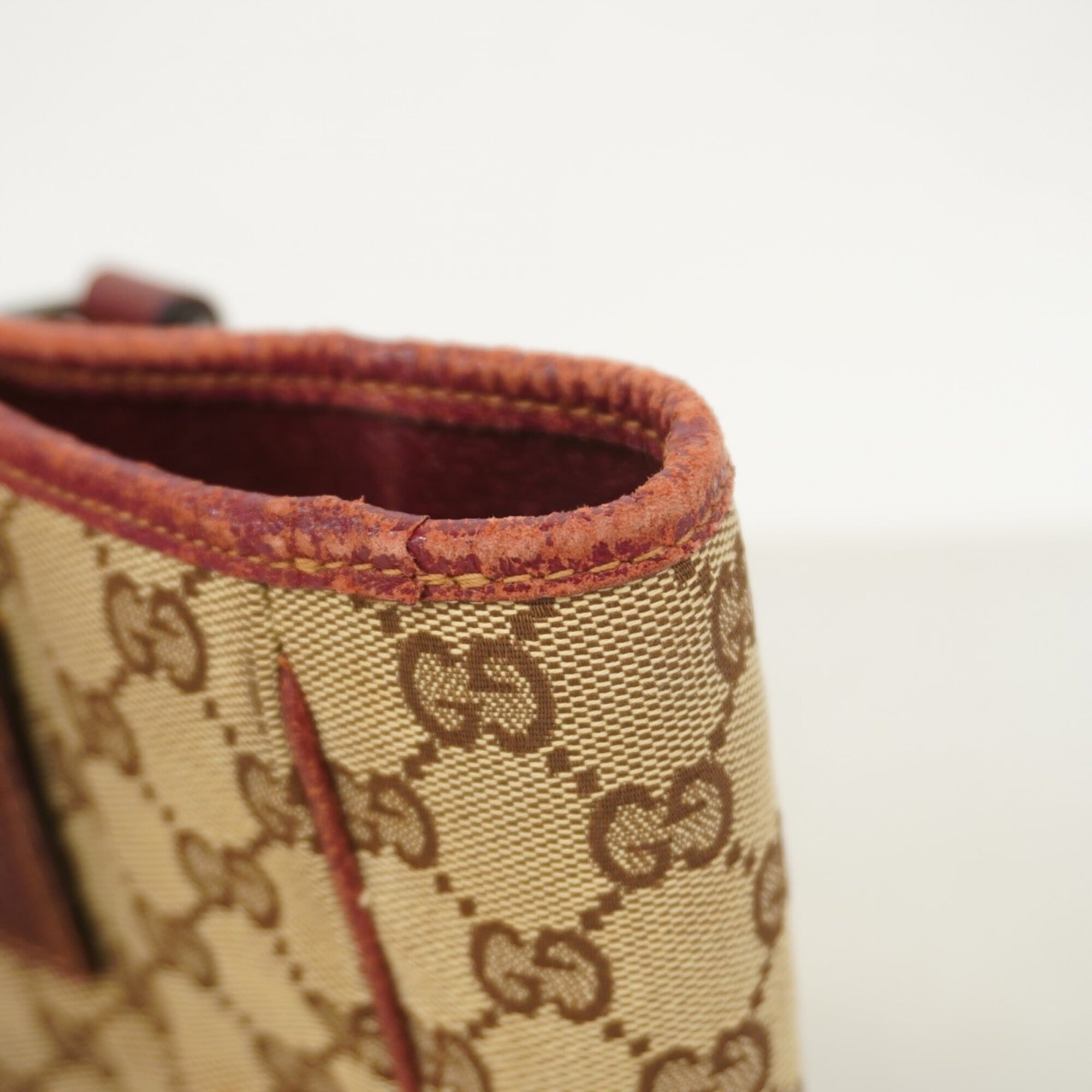 Gucci Beige Brown Canvas Tote Bag (Pre-Owned)