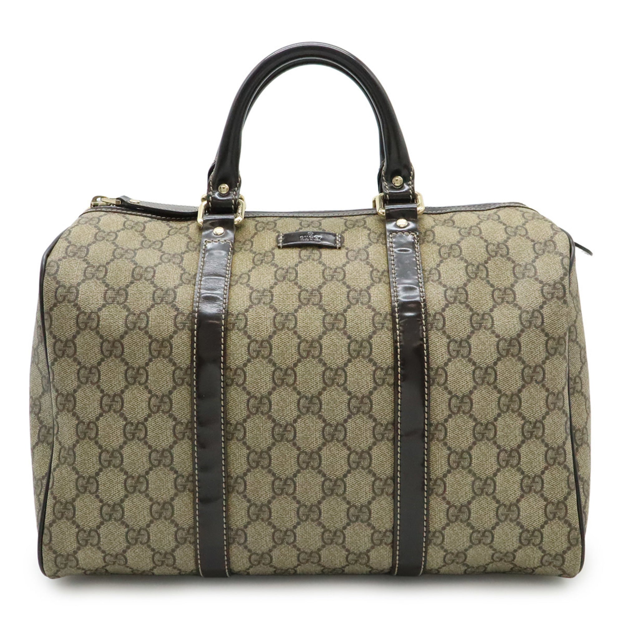 Gucci Beige Dark Brown Gg Supreme Handbag (Pre-Owned)