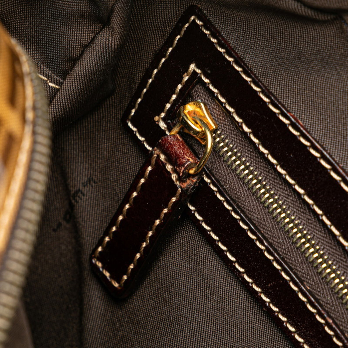 Fendi Brown Leather Canvas Handbag (Pre-Owned)
