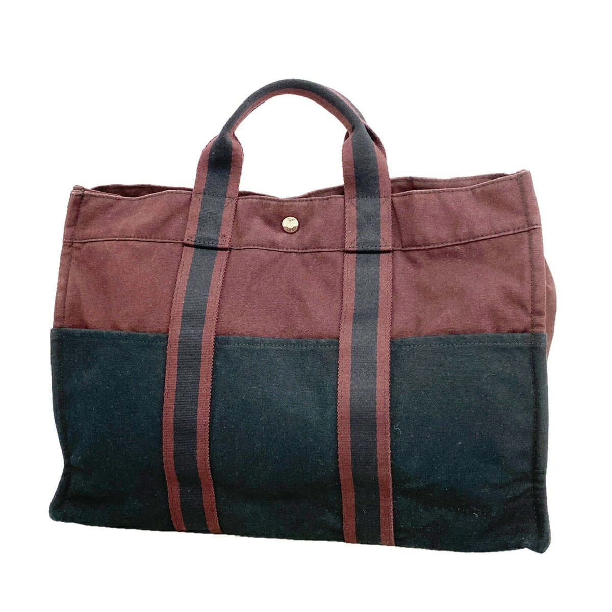 Hermes Black Bordeaux Canvas Tote Bag (Pre-Owned)