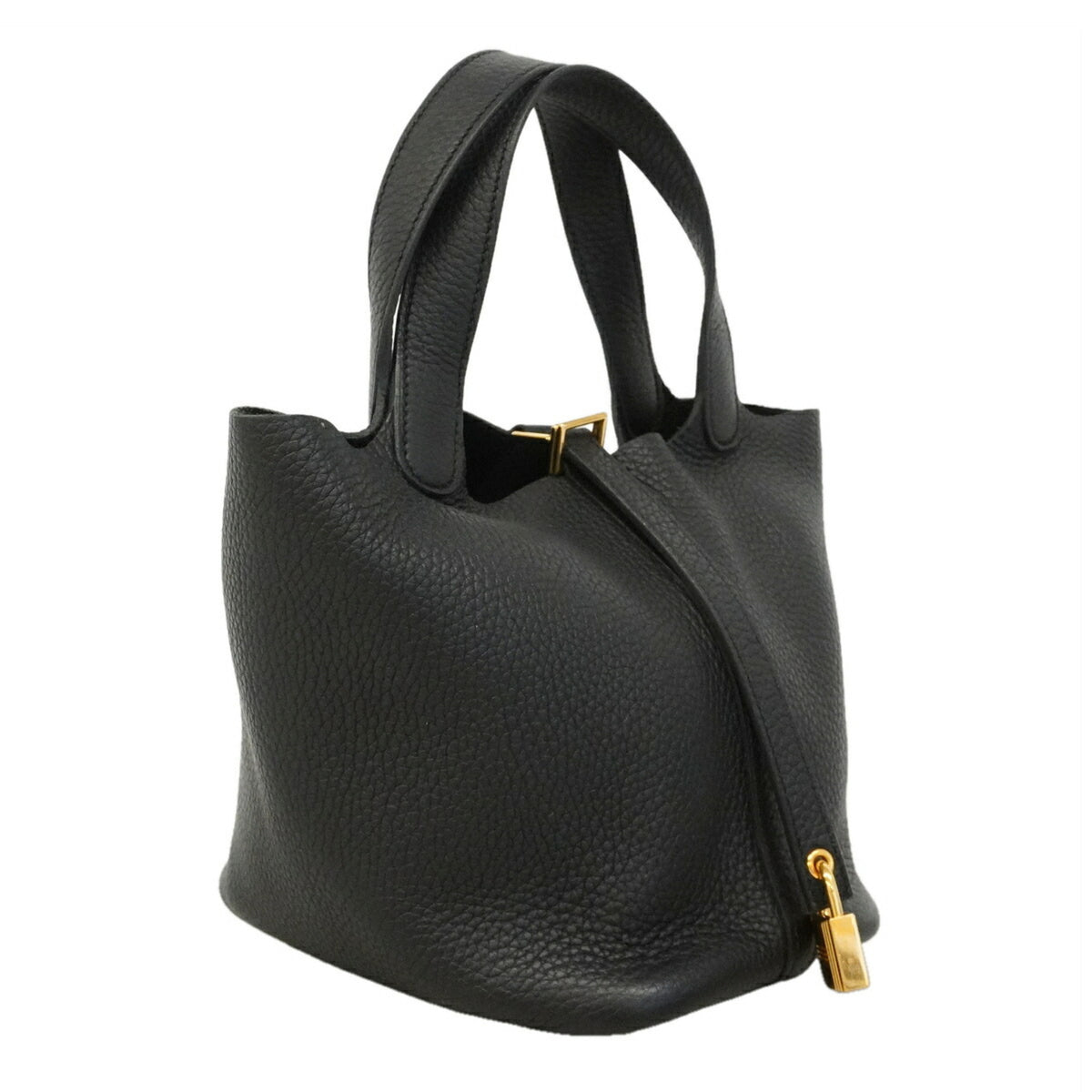 Hermes Black Taurillon Clemence Leather Handbag (Pre-Owned)