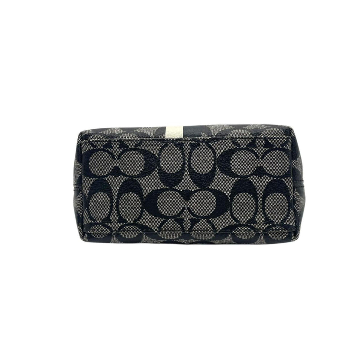 Coach Black Gray Pvc Leather Handbag Pouch (Pre-Owned)