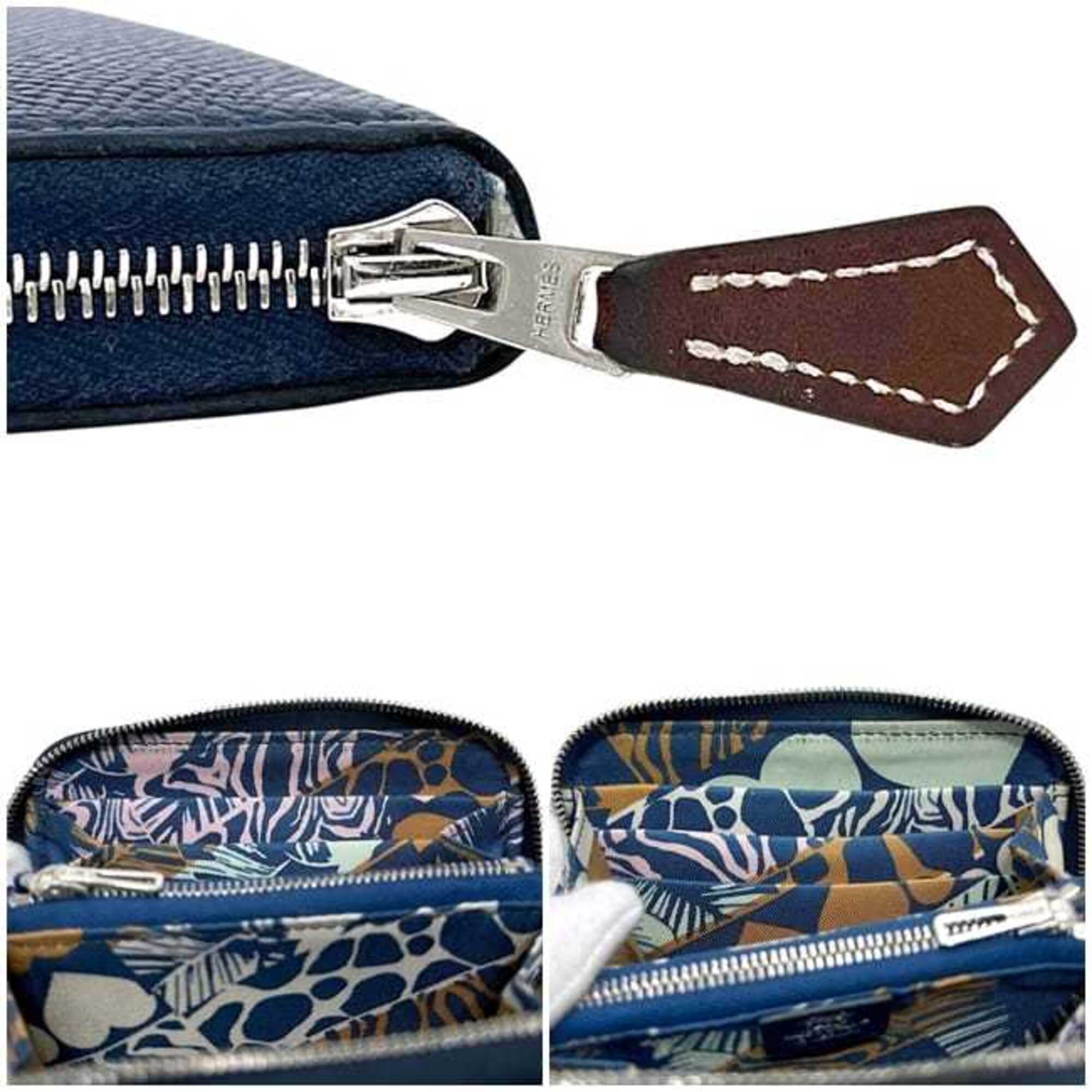 Hermes Navy Togo Leather Coin Purse/Coin Case (Pre-Owned)