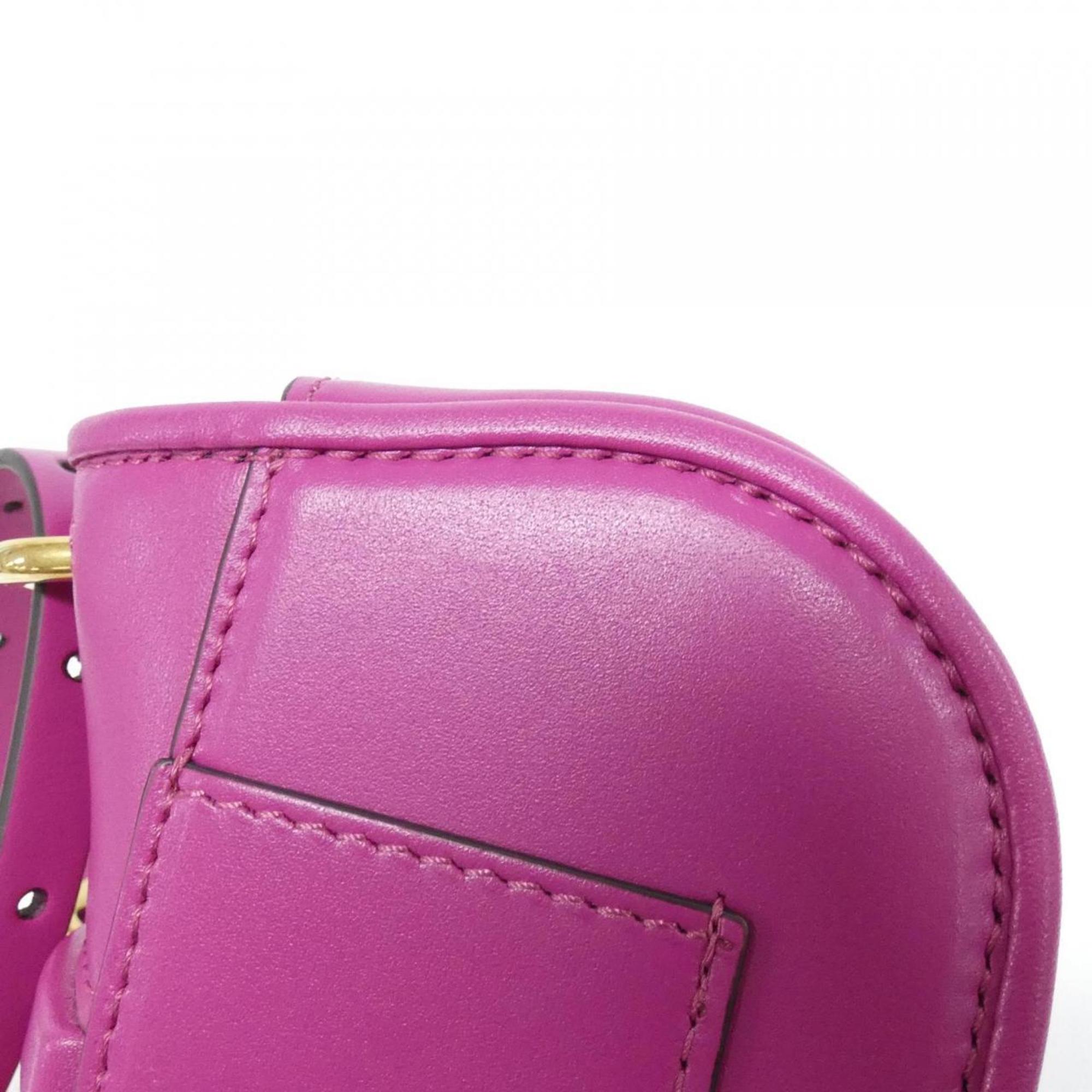 Fendi Pink Leather Shoulder Bag (Pre-Owned)