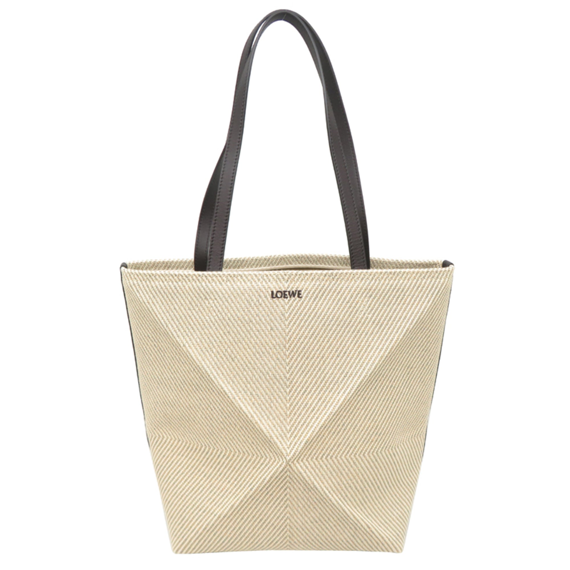 Loewe Beige Canvas Leather Tote Bag (Pre-Owned)