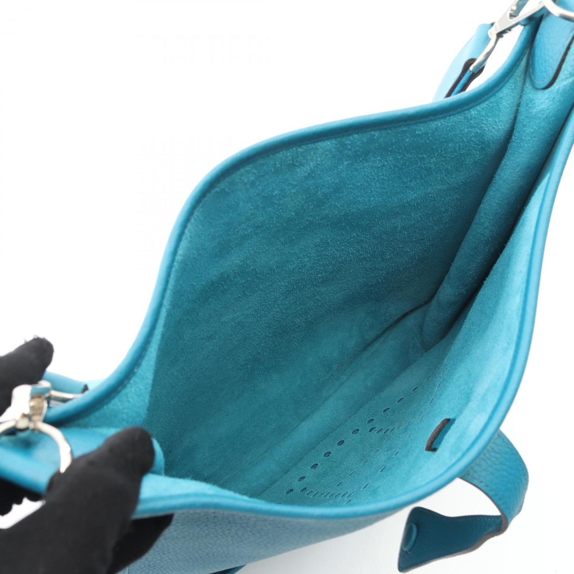 Hermes Blue Blue Paon Taurillon Clemence Leather Leather Shoulder Bag (Pre-Owned)