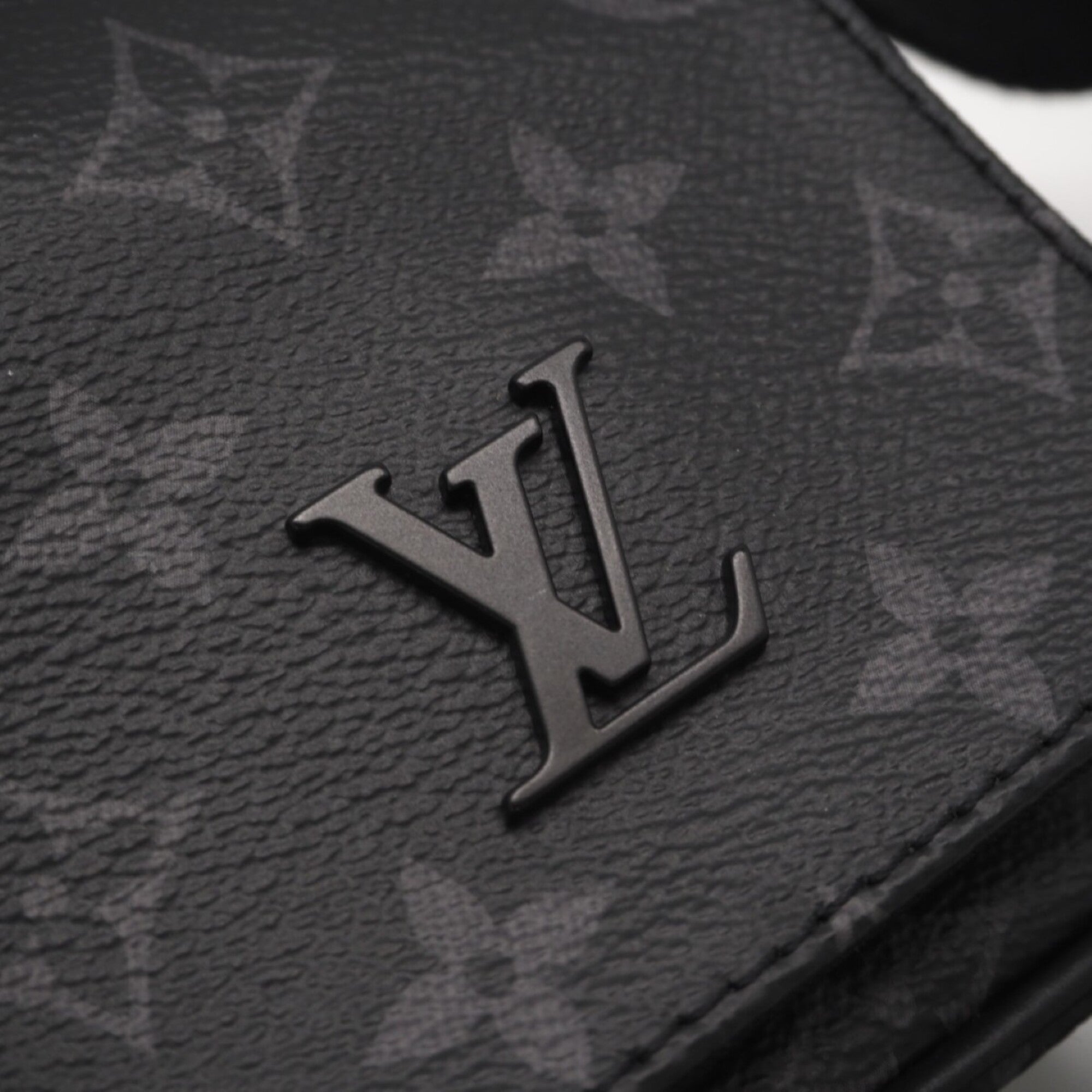 Louis Vuitton Black Gray Monogram Eclipse Leather Shoulder Bag (Pre-Owned)