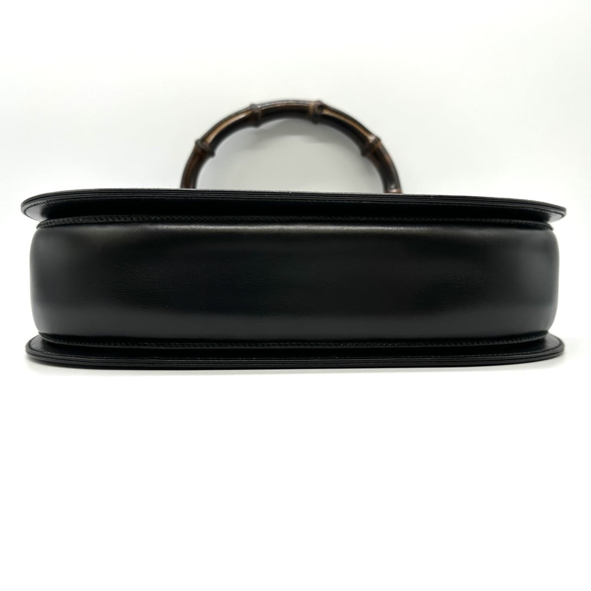 Gucci Black Bamboo Leather Handbag (Pre-Owned)