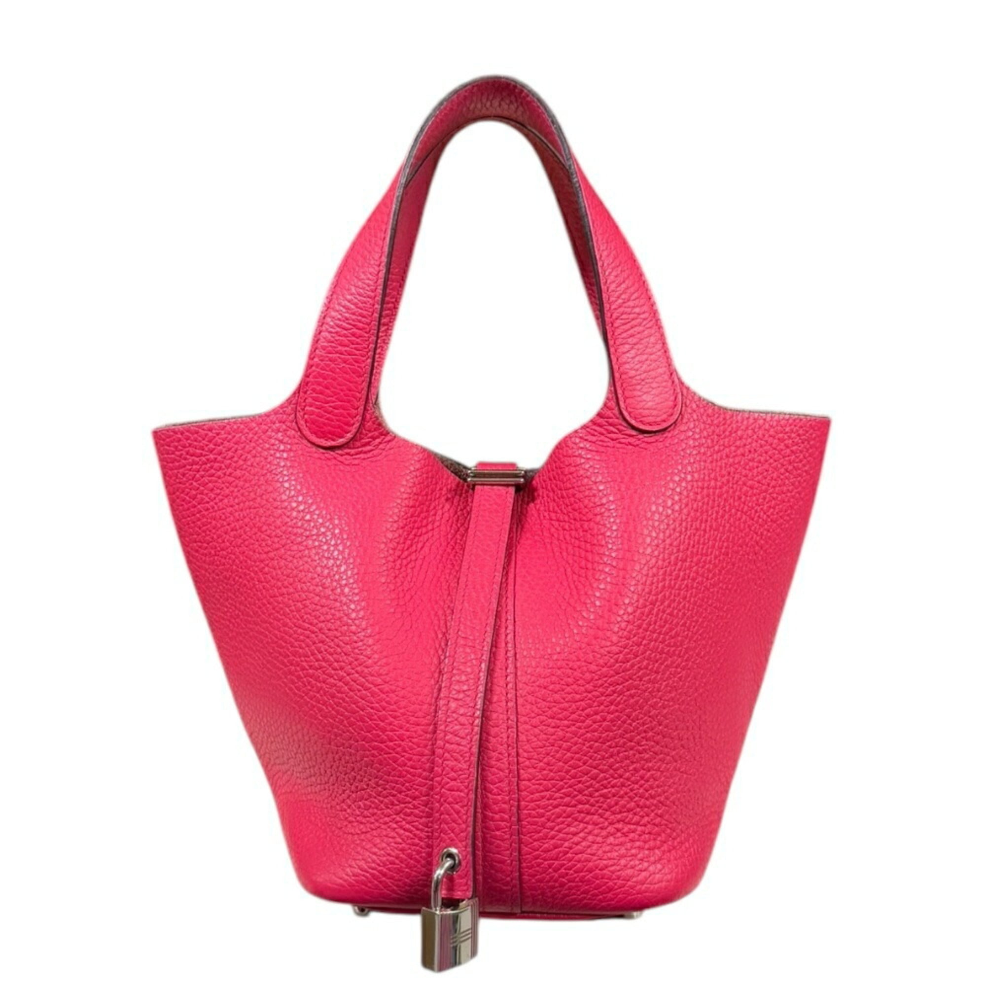 Hermes Pink Taurillon Clemence Leather Handbag (Pre-Owned)