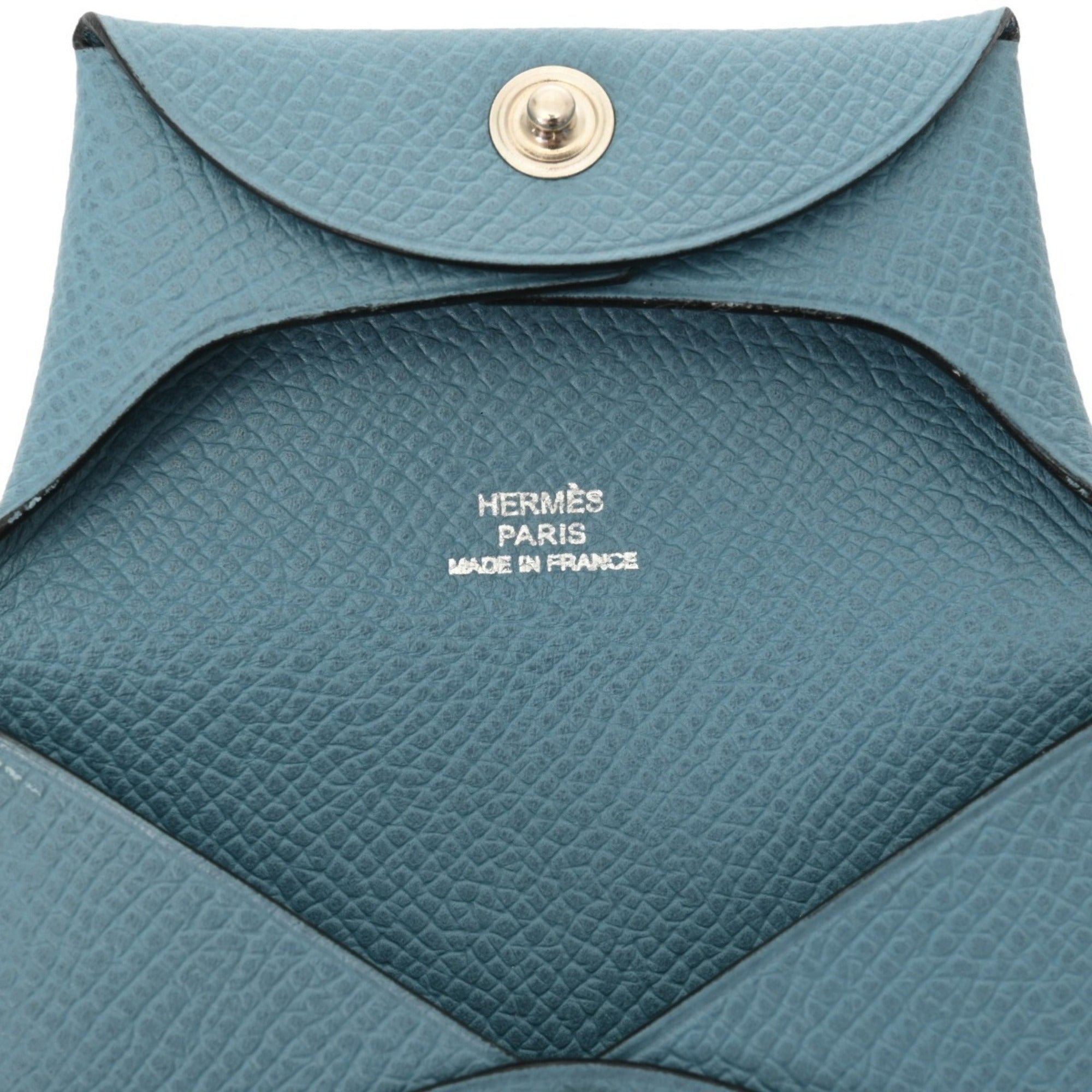 Hermes Blue Epsom Leather Coin Purse/Coin Case (Pre-Owned)