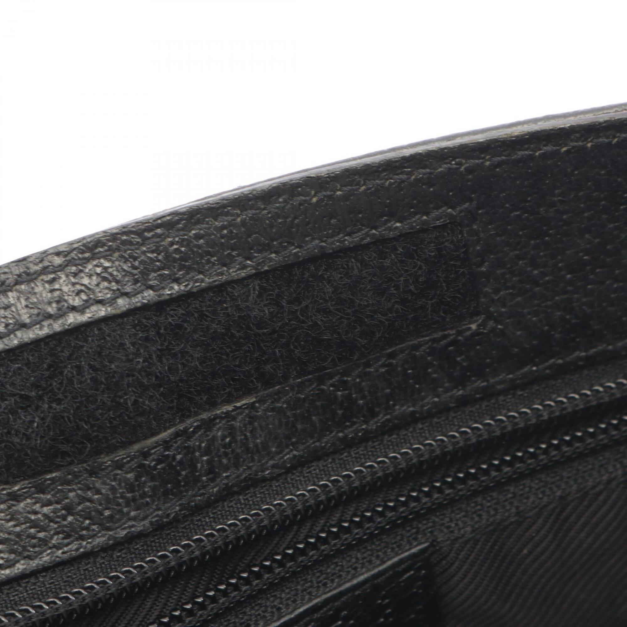 Gucci Black Canvas Leather Handbag Shoulder Bag (Pre-Owned)