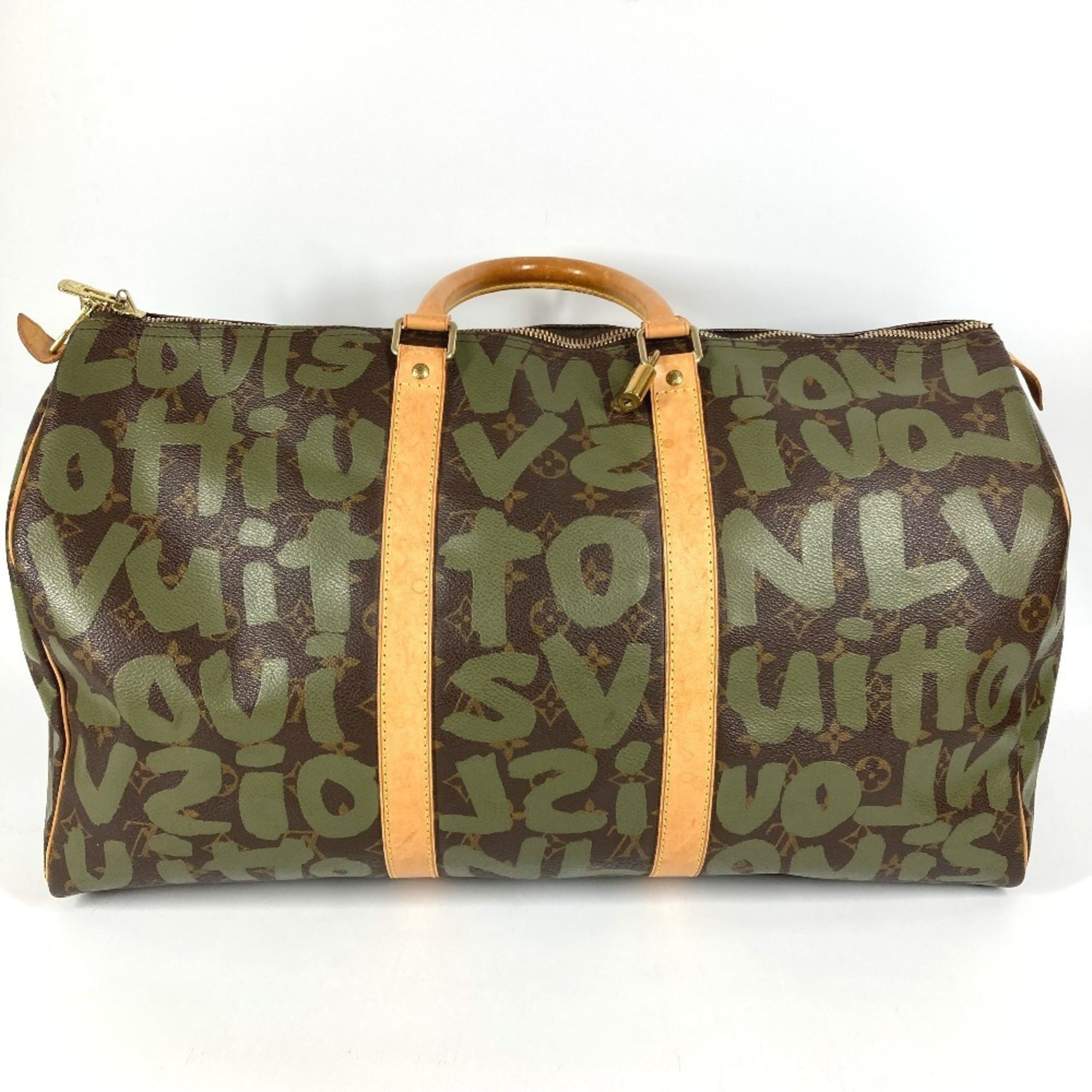 Louis Vuitton Monogram Graffiti Brown Khaki Monogram Graffiti Boston Bag Handbag (Pre-Owned)