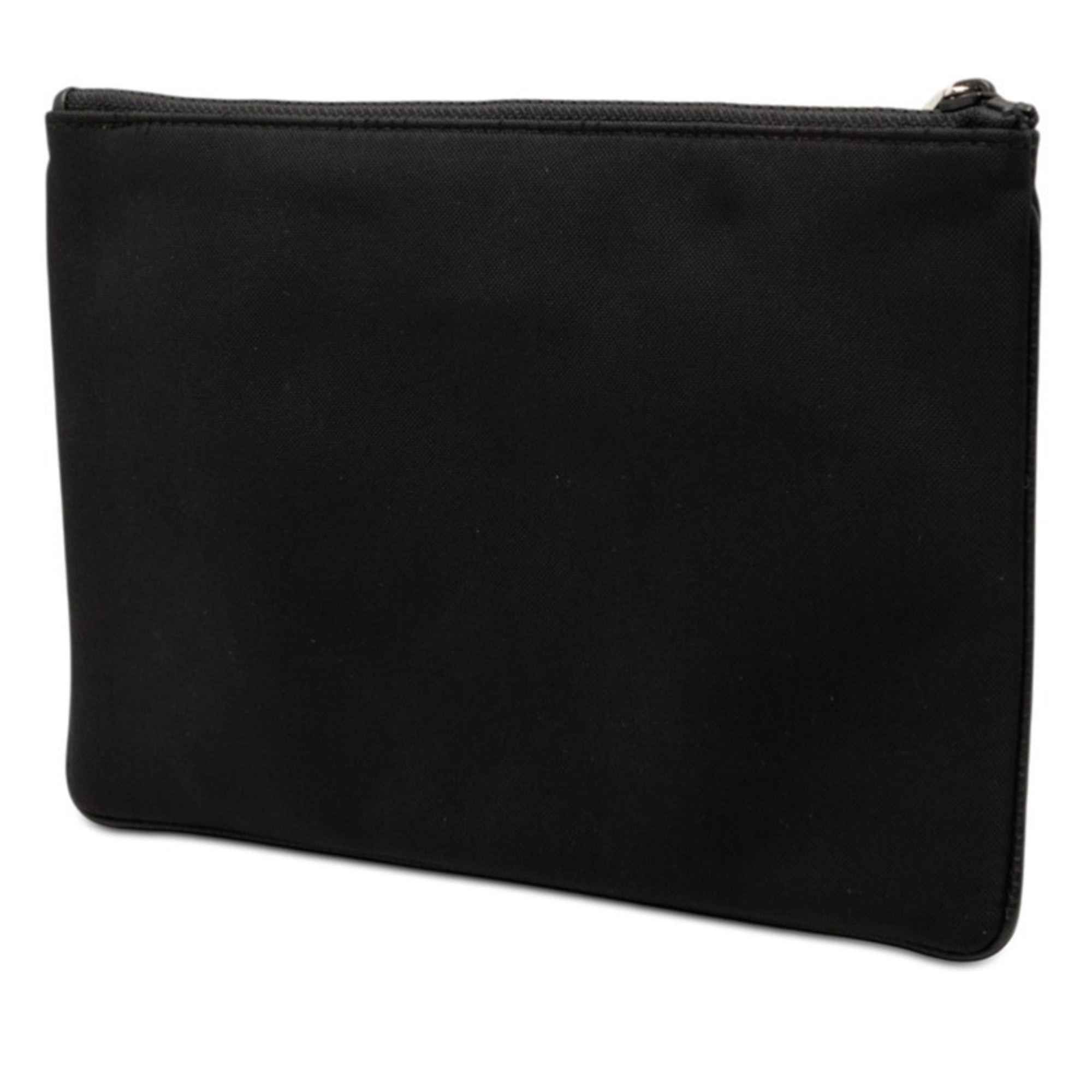 Christian Dior Black Multi-Color Nylon Leather Clutch Bag Handbag Pouch (Pre-Owned)