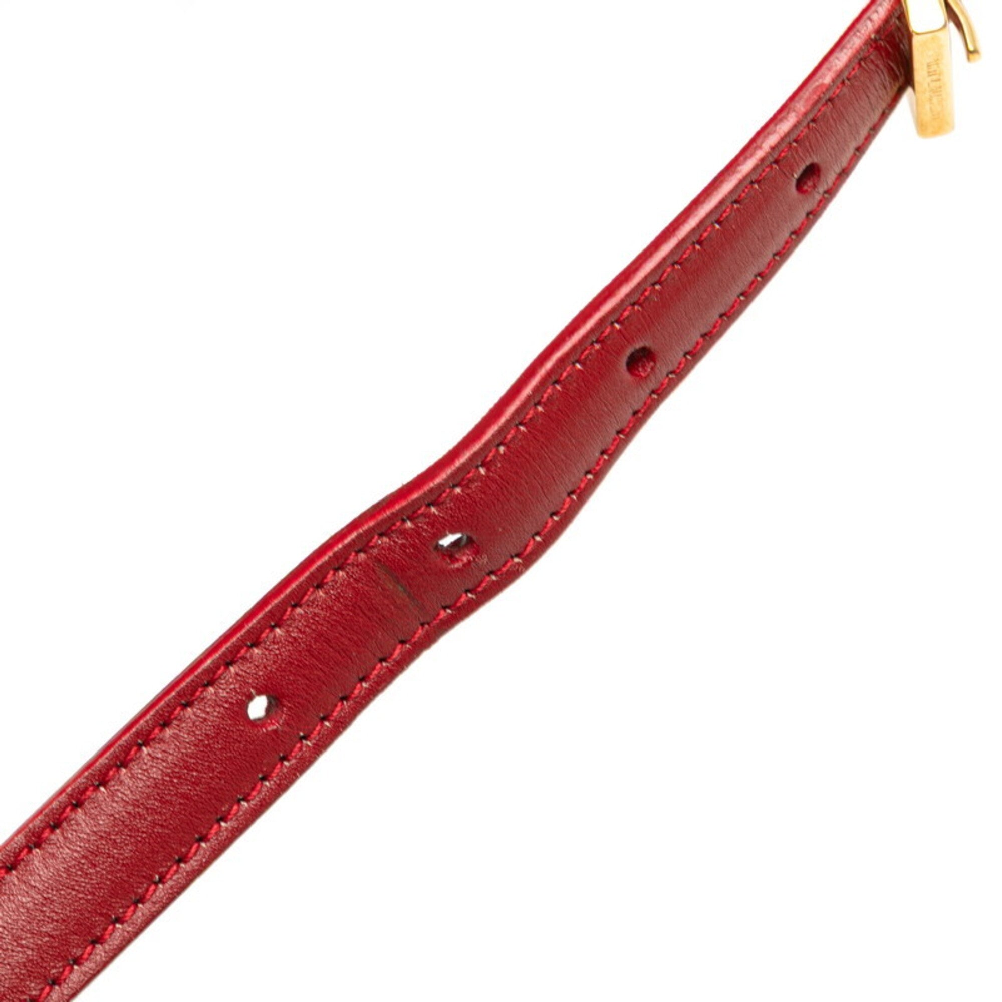 Saint Laurent Red Color Leather Shoulder Bag (Pre-Owned)