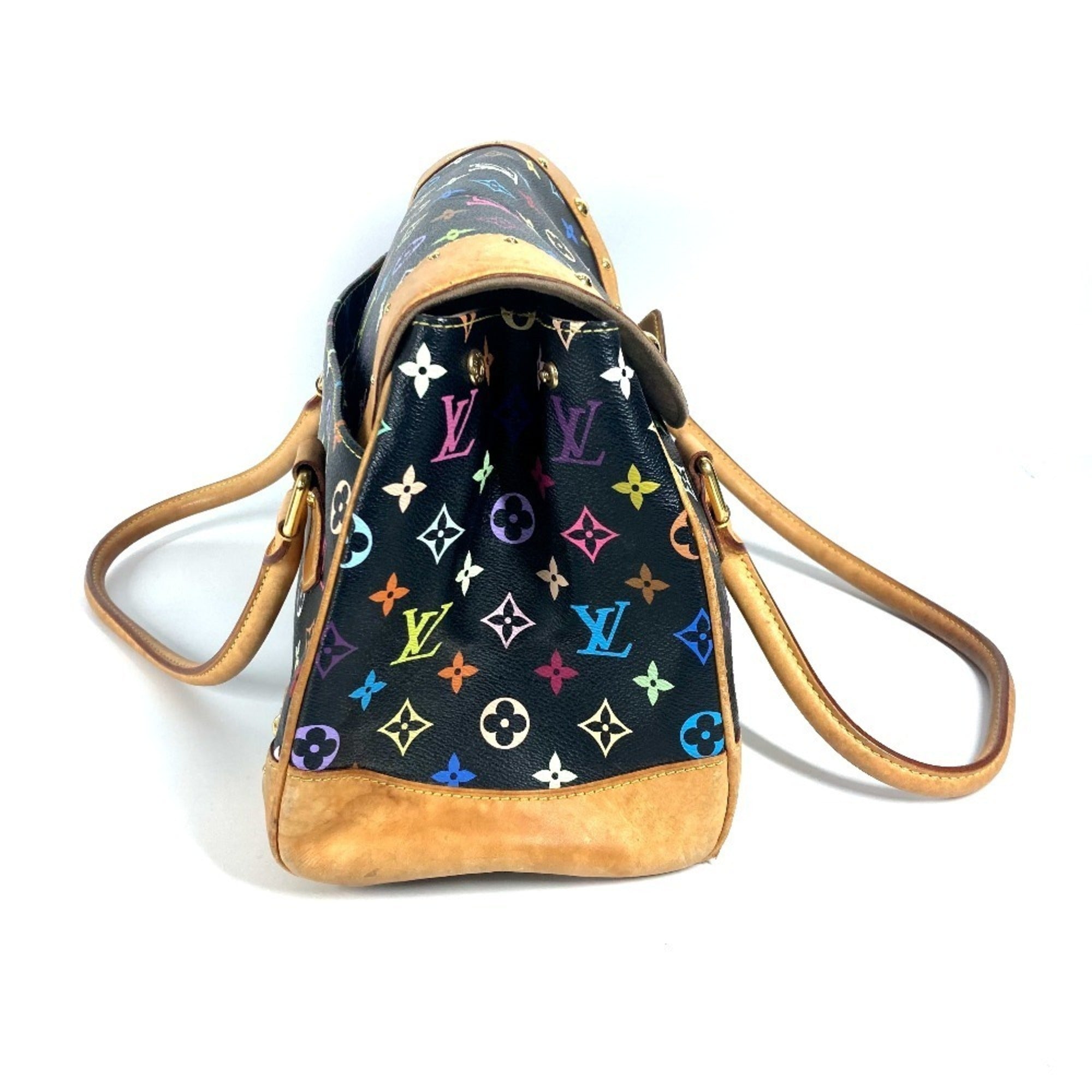 Louis Vuitton Black Multi-Color Noir Monogram Multicolore Canvas Handbag Shoulder Bag Tote Bag (Pre-Owned)
