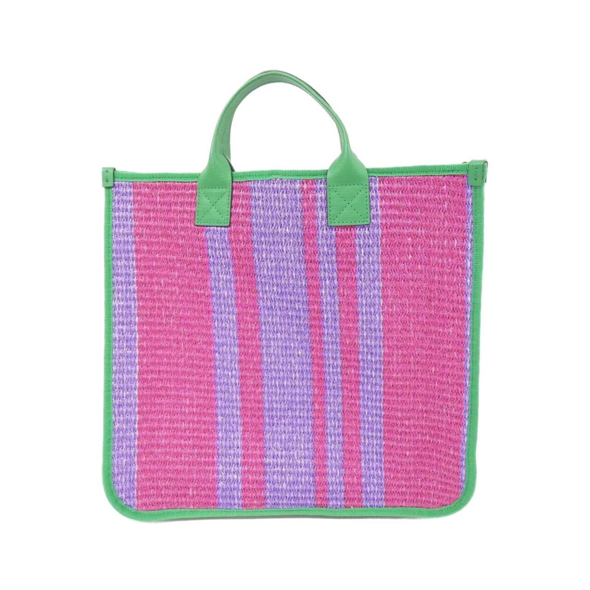 Gucci Green Purple Canvas Handbag (Pre-Owned)