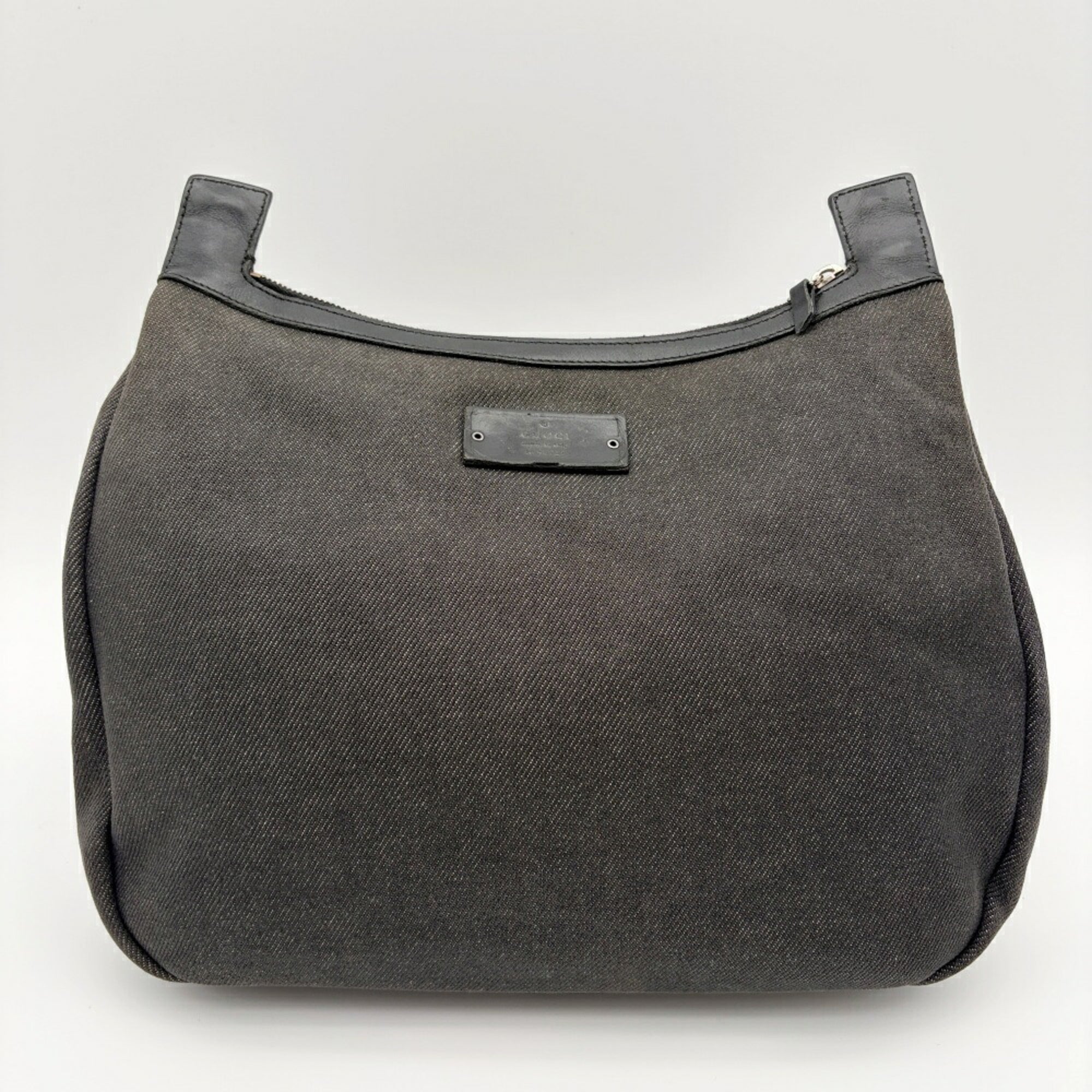 Gucci Black Denim Leather Shoulder Bag (Pre-Owned)