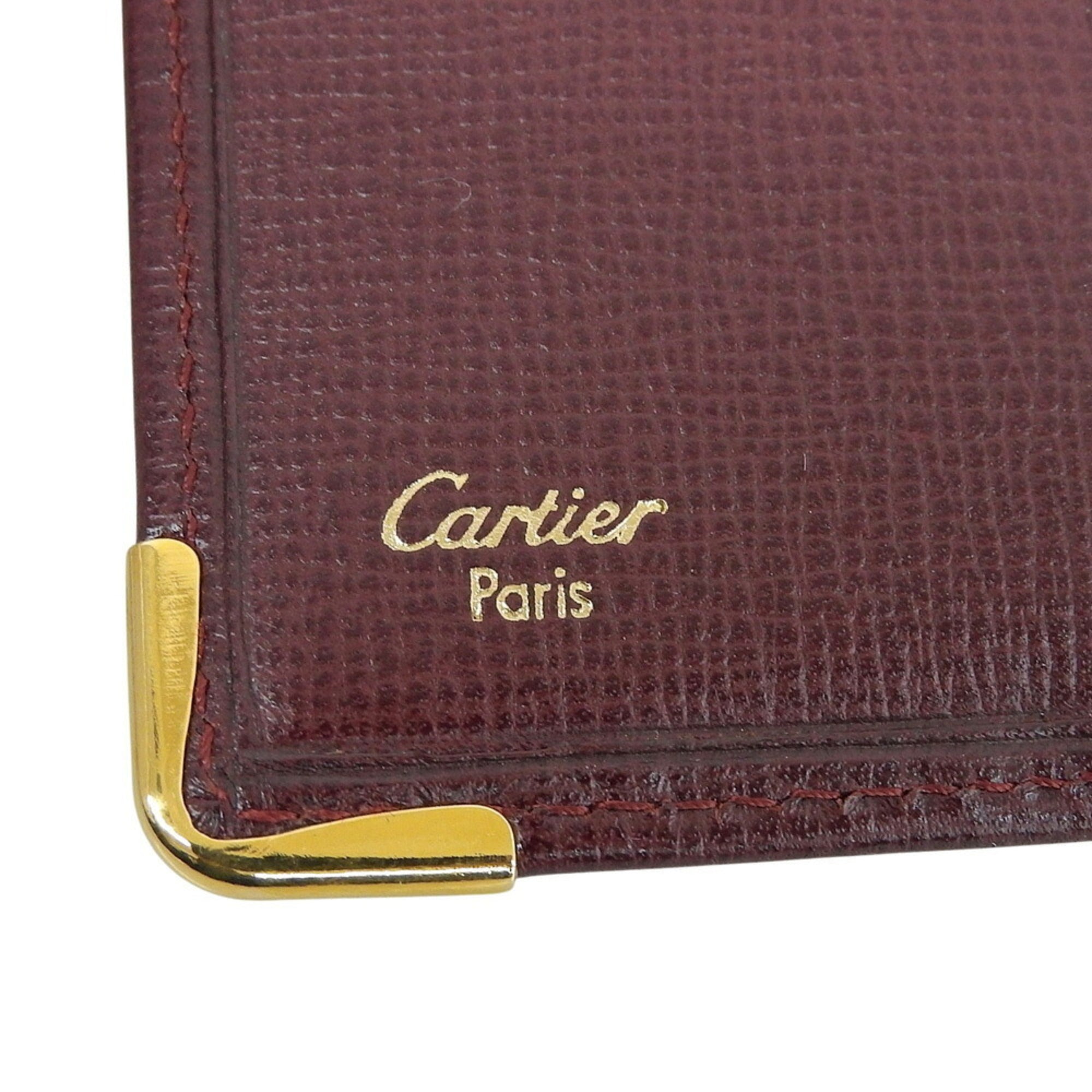 Cartier Bordeaux Leather Wallet (Bi-Fold) (Pre-Owned)