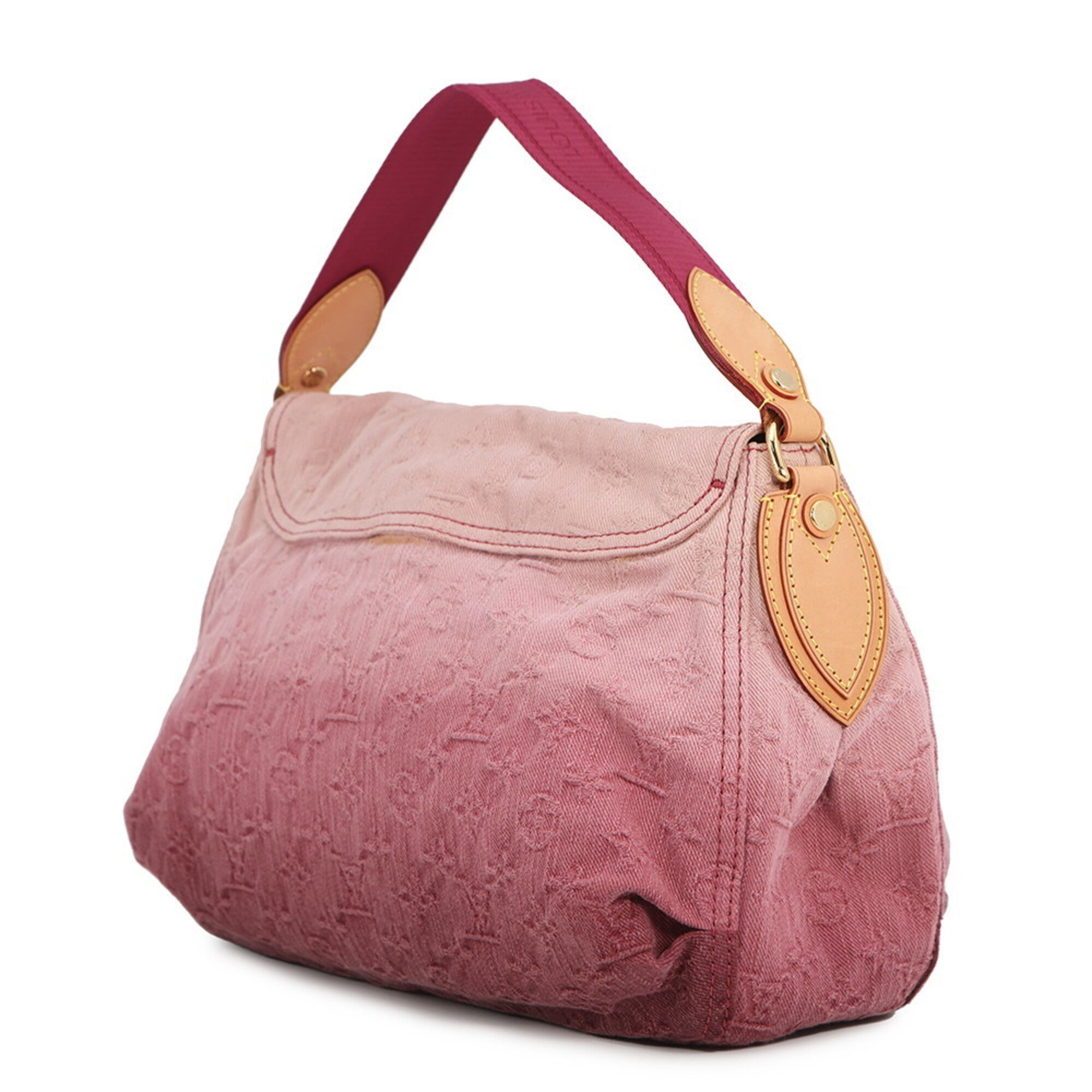 Louis Vuitton Pink Purple Monogram Denim Shoulder Bag (Pre-Owned)