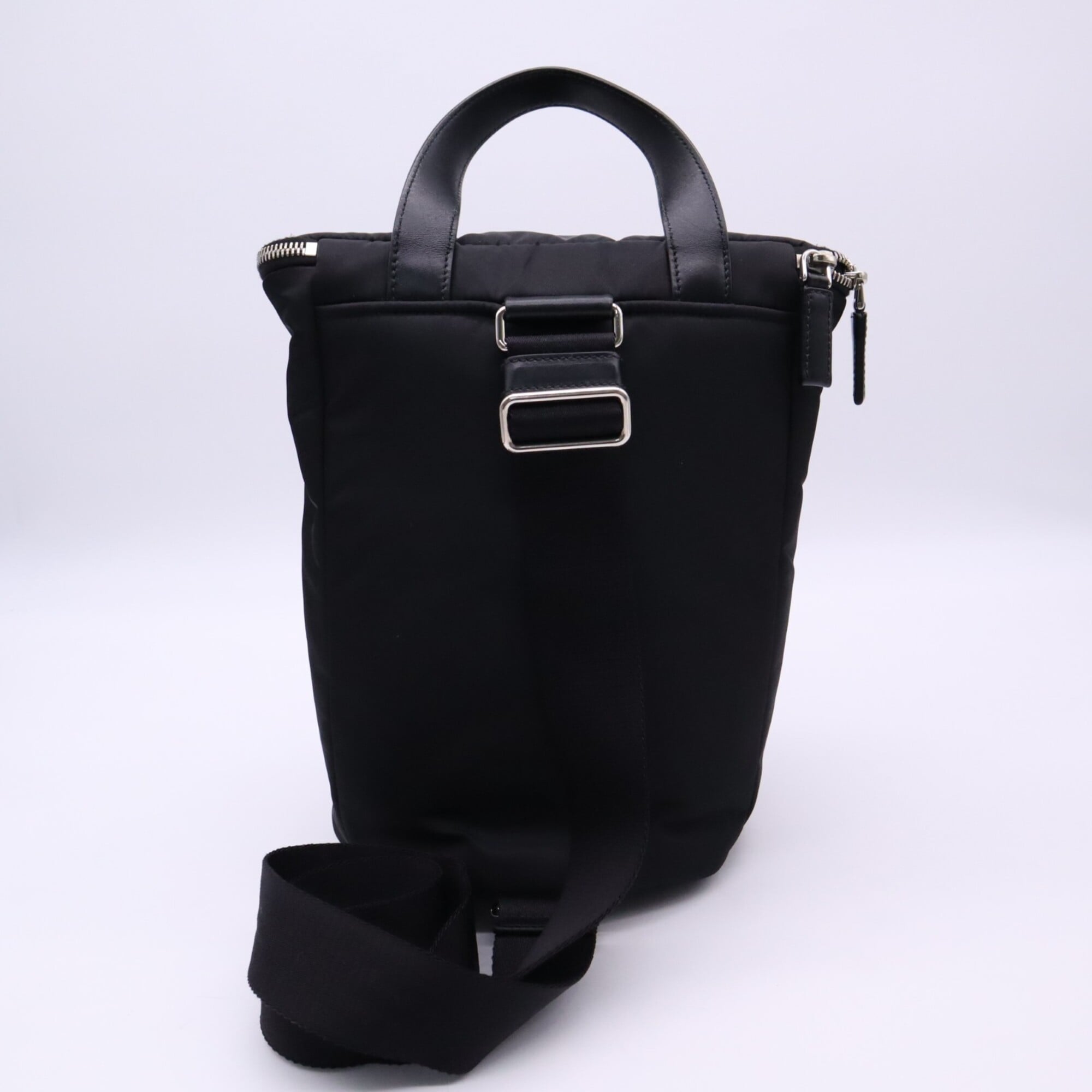 Prada Black Nylon Leather Shoulder Bag (Pre-Owned)