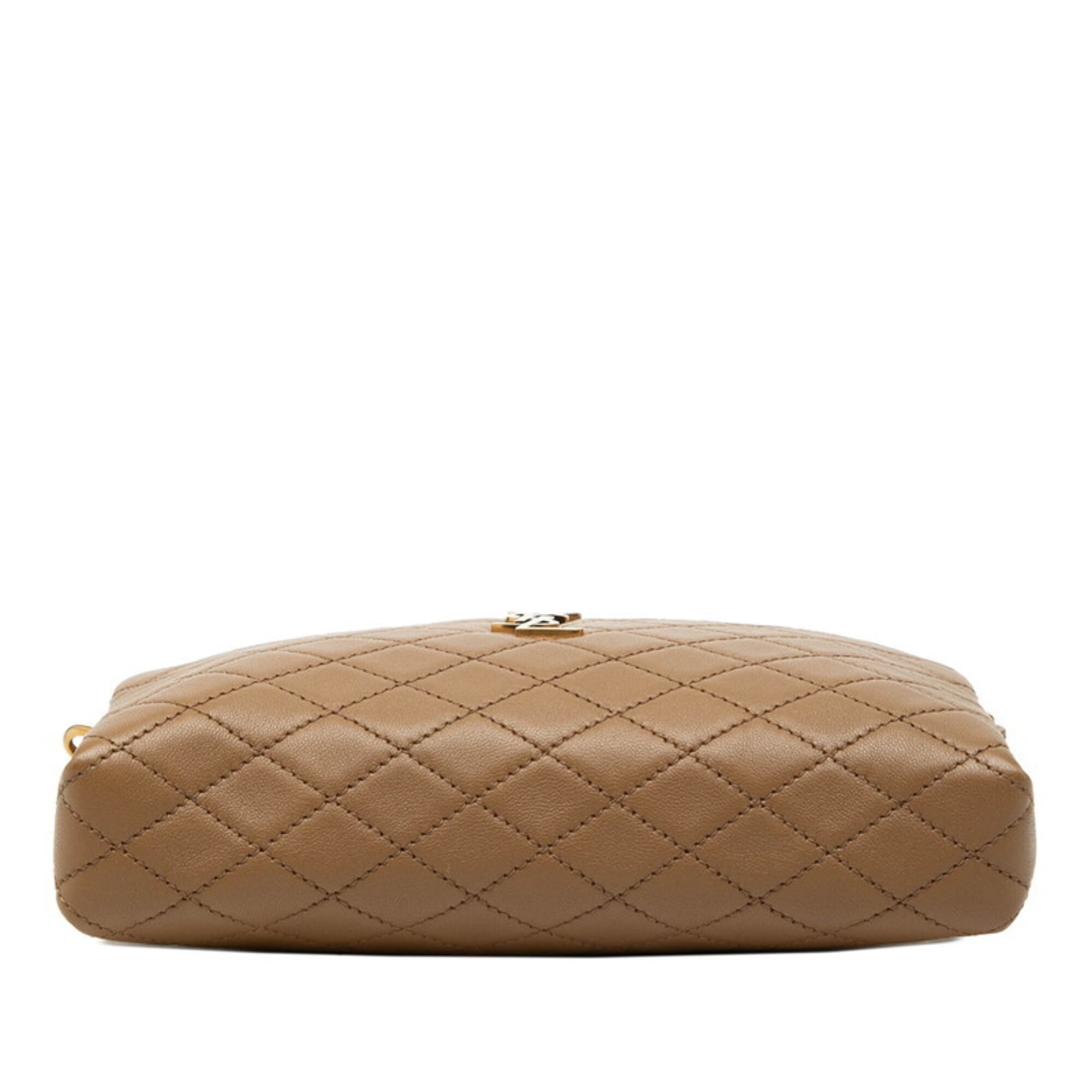 Saint Laurent Beige Leather Handbag Pouch Shoulder Bag (Pre-Owned)