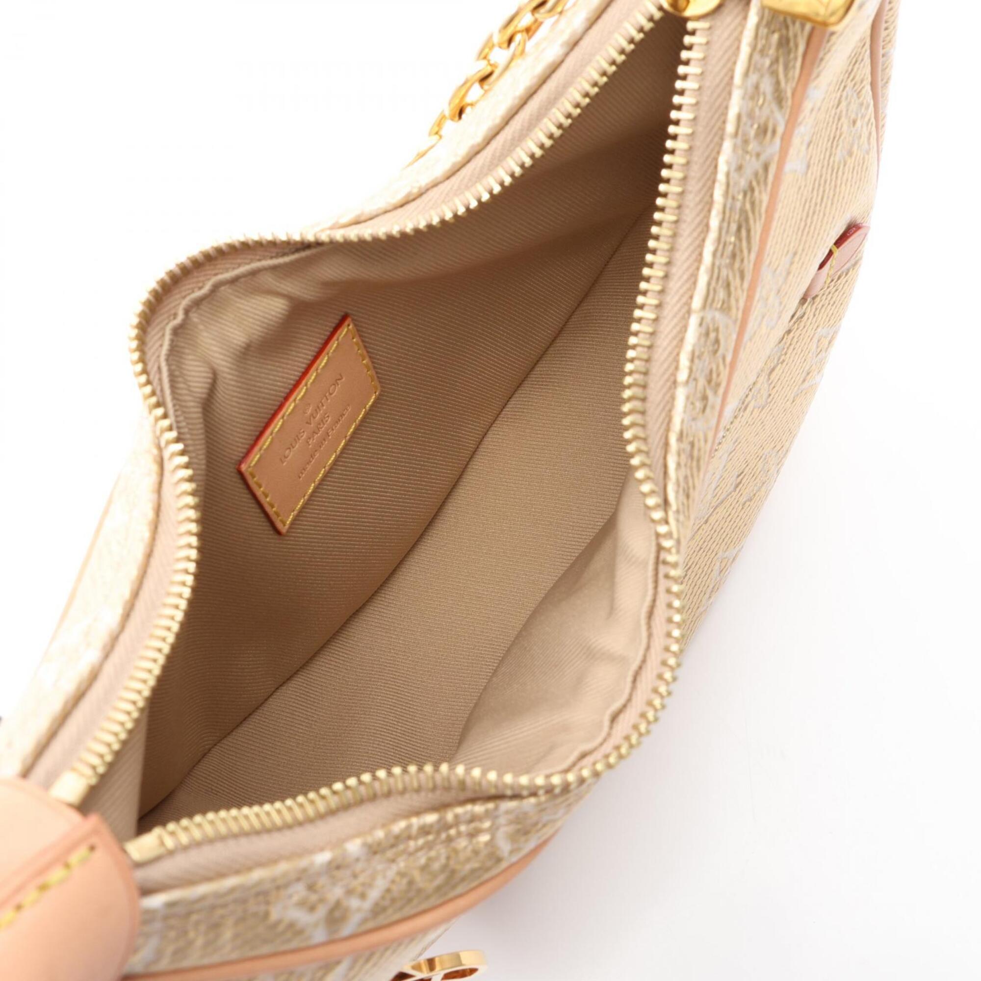Louis Vuitton Gold Pvc Coated Canvas Leather Handbag Shoulder Bag (Pre-Owned)