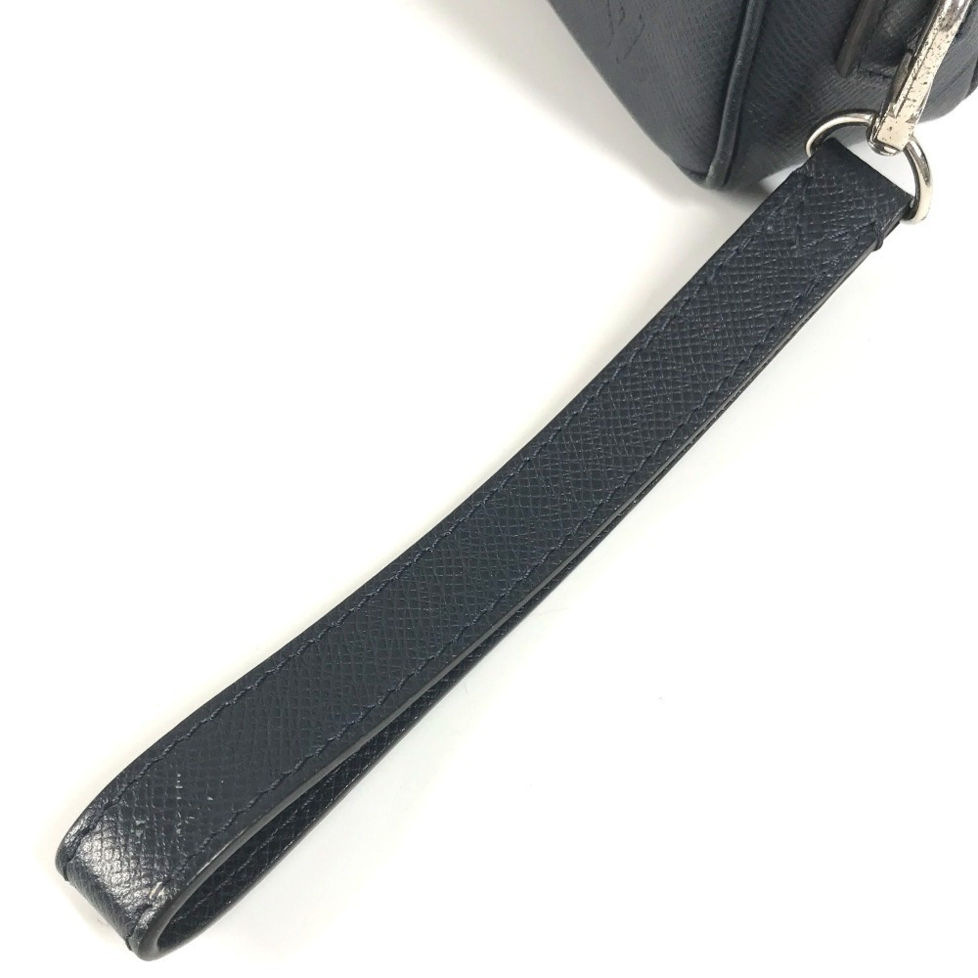 Louis Vuitton Navy Navy Blue Taiga Leather Clutch Bag Pochette Pouch (Pre-Owned)