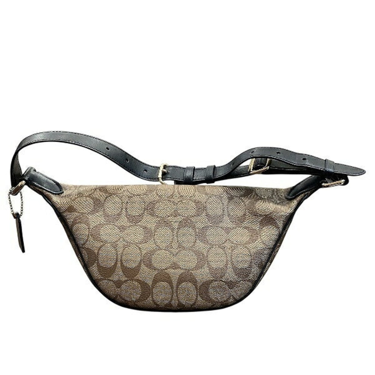 Coach Black Brown Signature Line Pvc Fanny Pack (Pre-Owned)