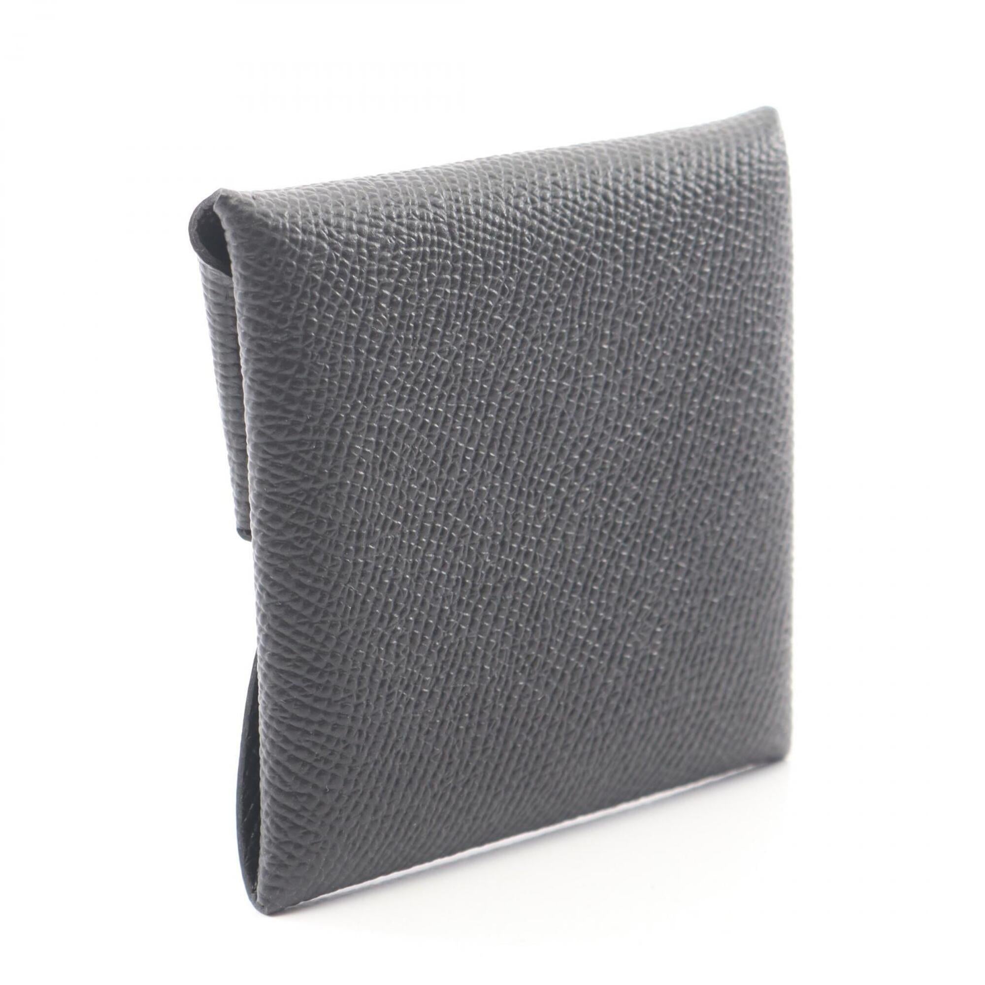 Hermes Black Leather Coin Purse/Coin Case (Pre-Owned)