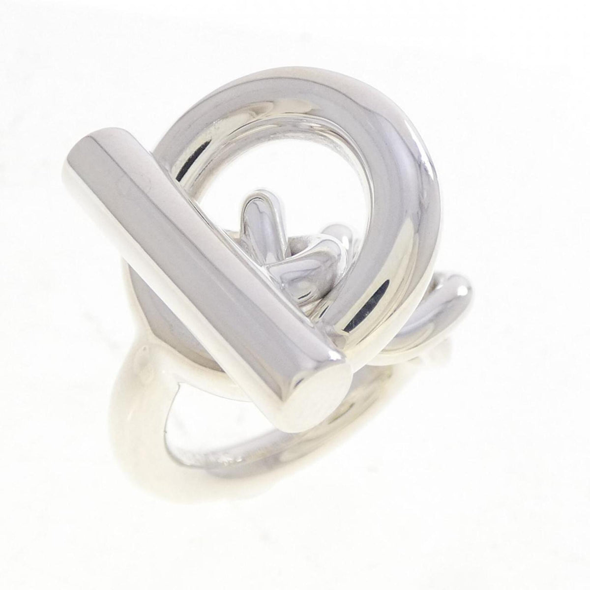 Hermes Silver Silver 925 Band Ring (Pre-Owned)