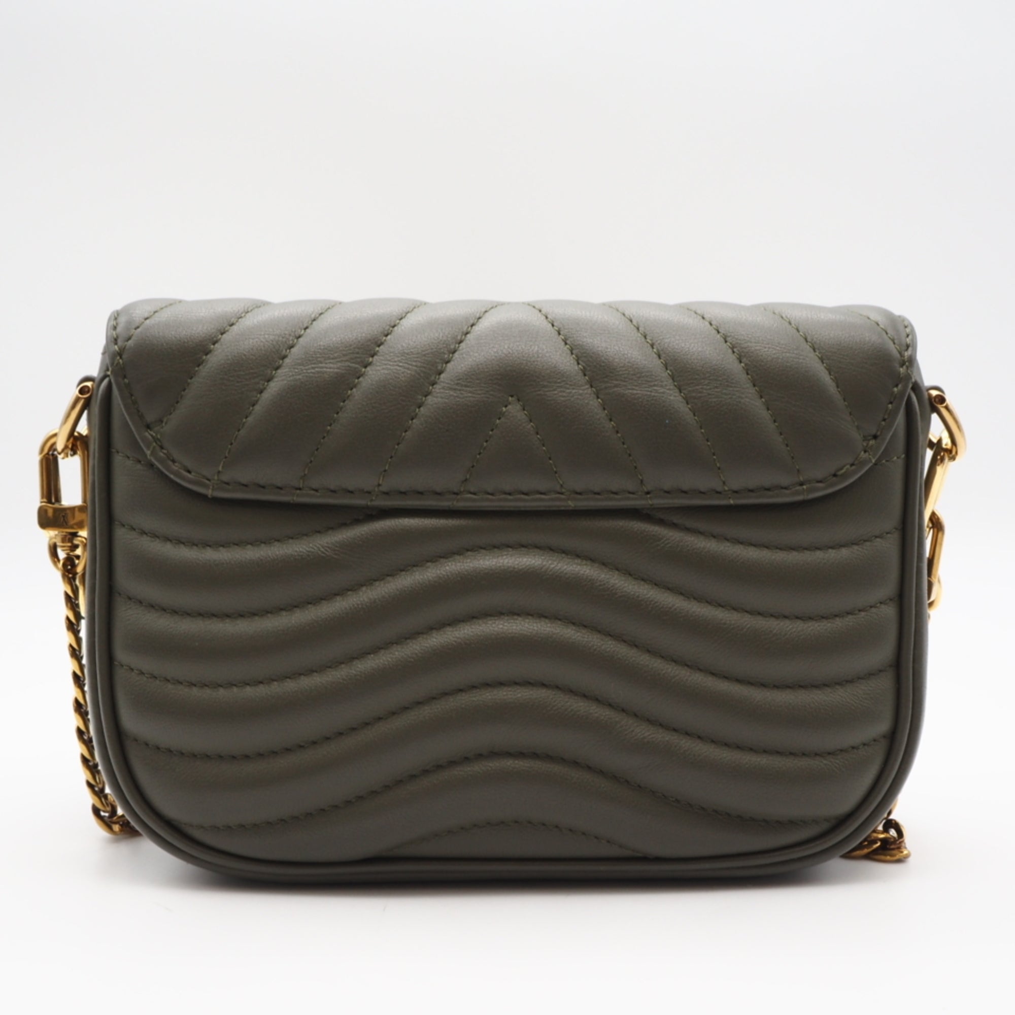 Louis Vuitton Khaki Leather Pochette Shoulder Bag (Pre-Owned)