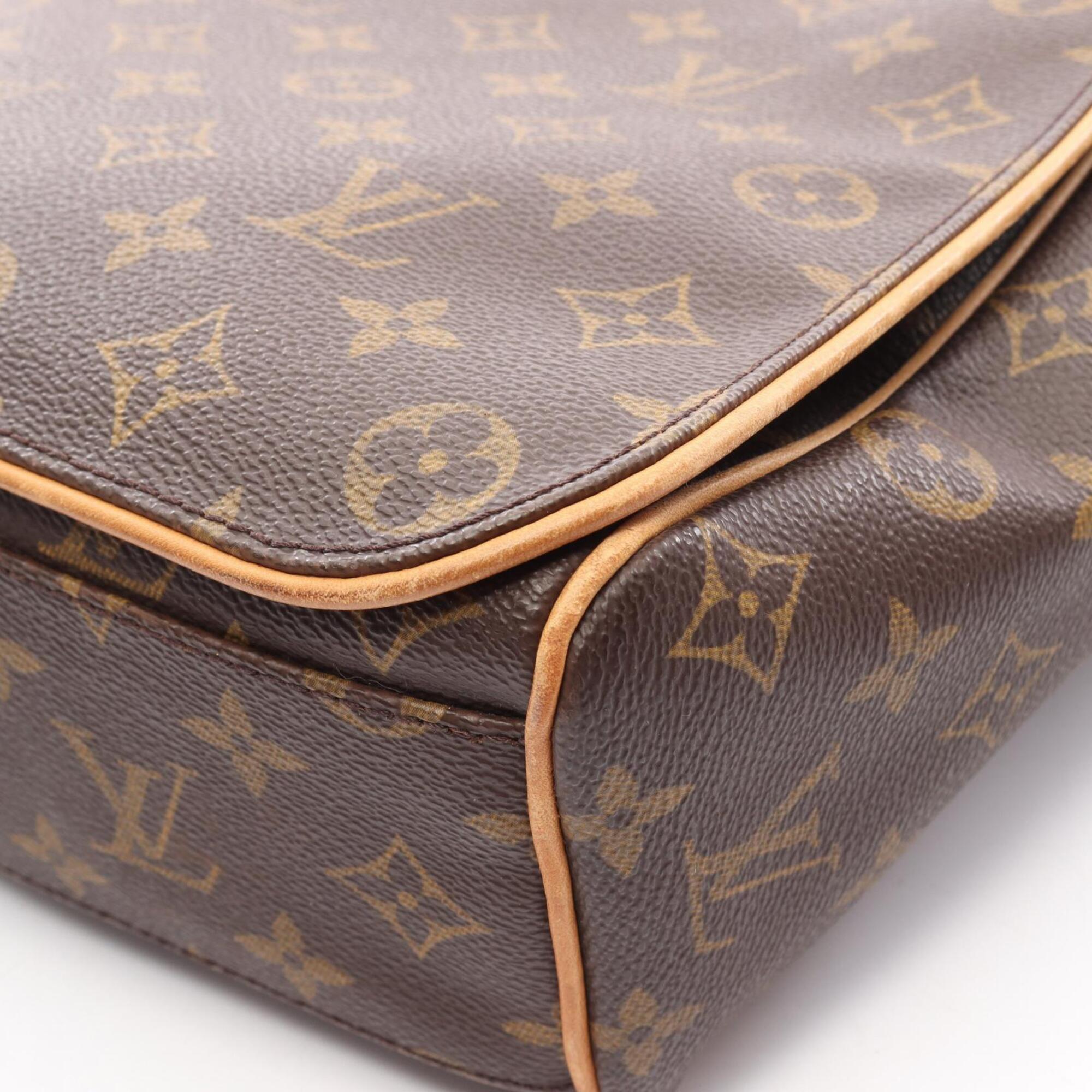 Louis Vuitton Brown Coated Canvas Leather Monogram Handbag Shoulder Bag (Pre-Owned)