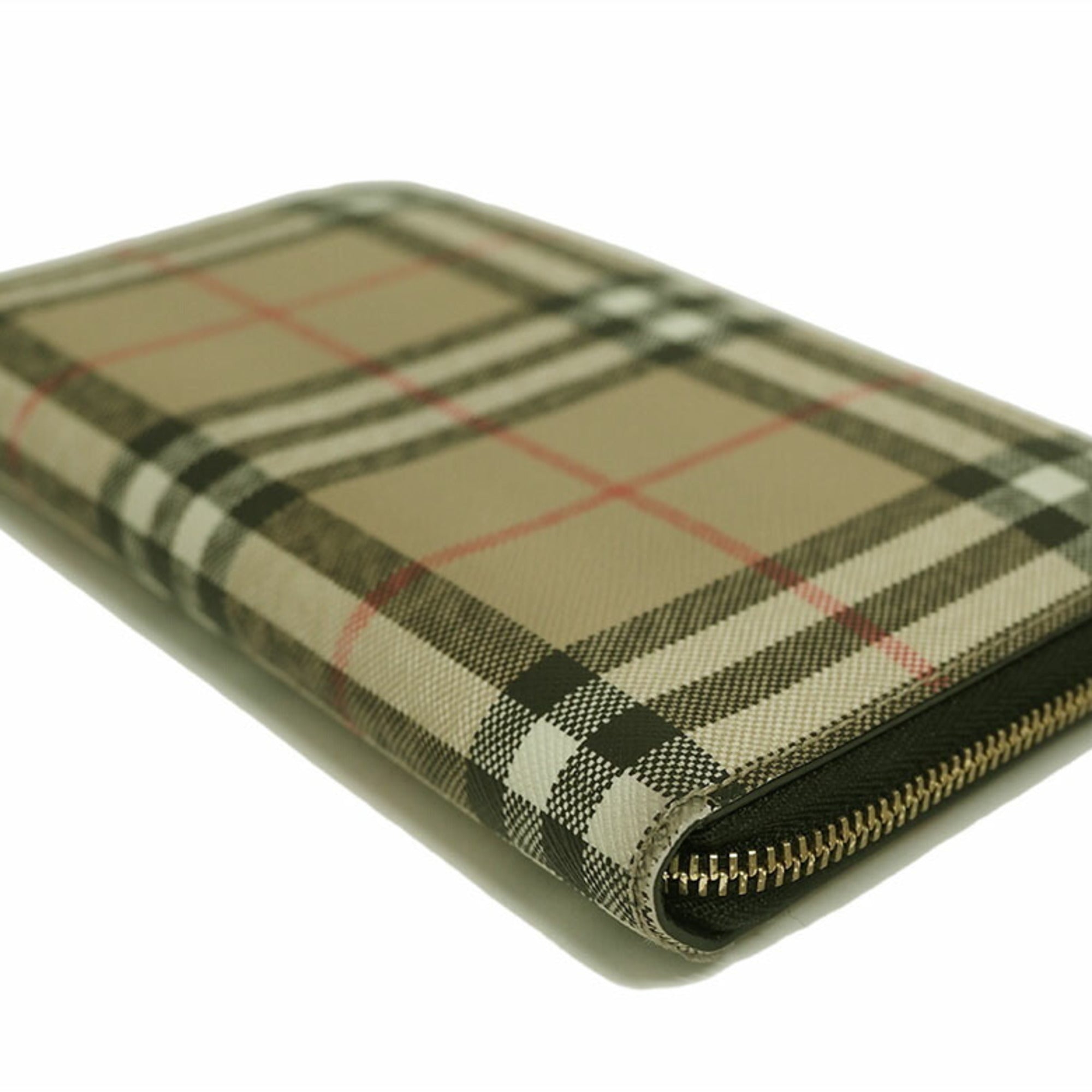 Burberry Beige Pvc Leather Long Wallet (Bi-Fold) (Pre-Owned)