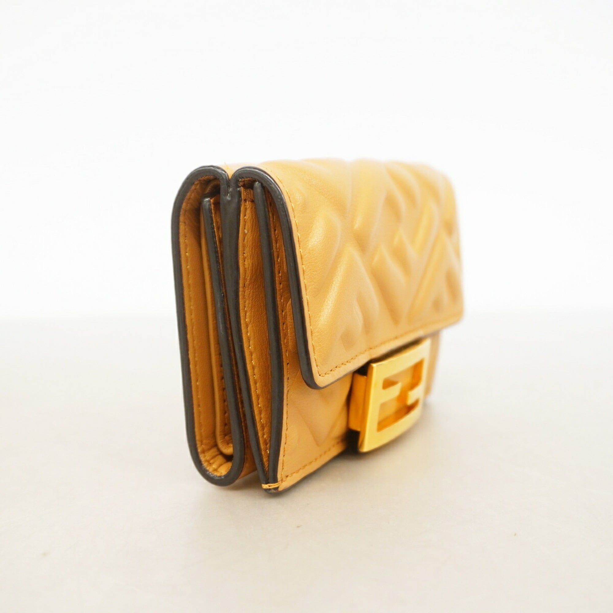 Fendi Brown Leather Wallet (Tri-Fold) (Pre-Owned)